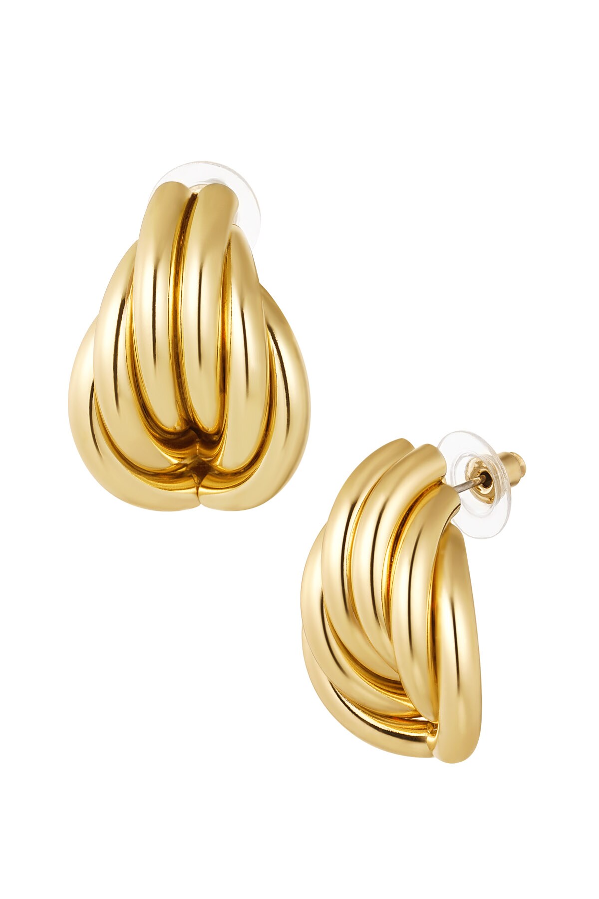 Earrings playful shape - Gold color h5 