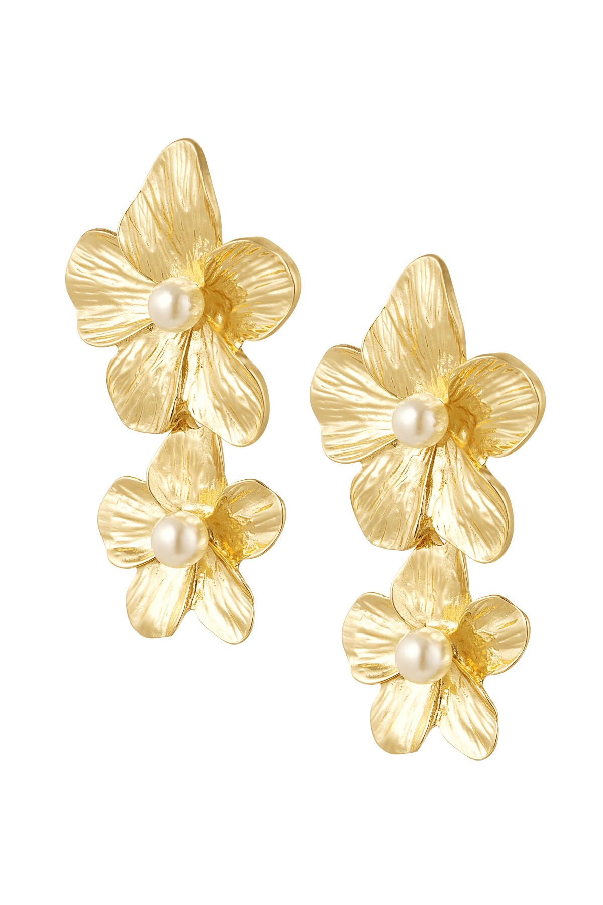 Earrings flowers - Gold color 