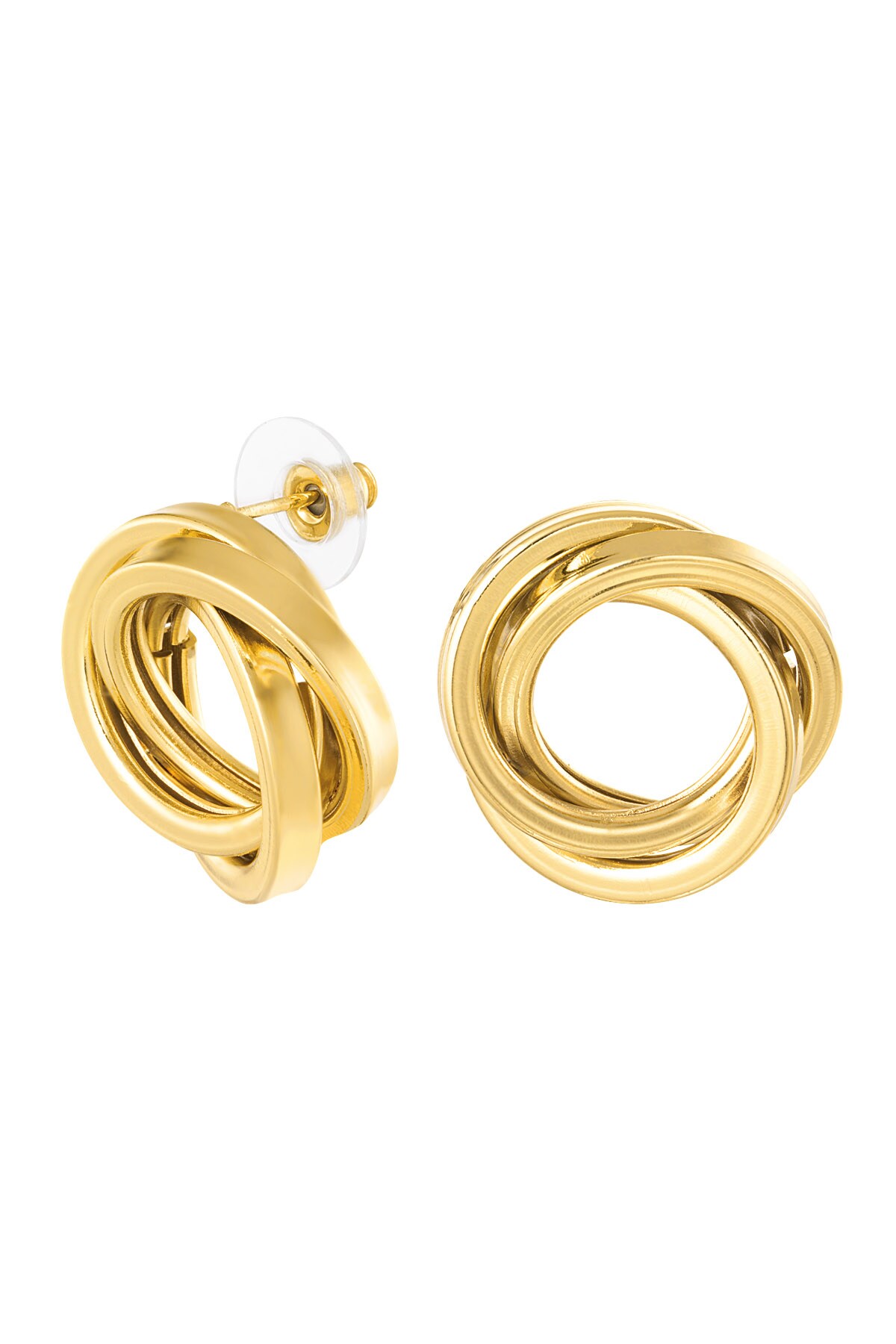 Earrings triple ring - Gold color 