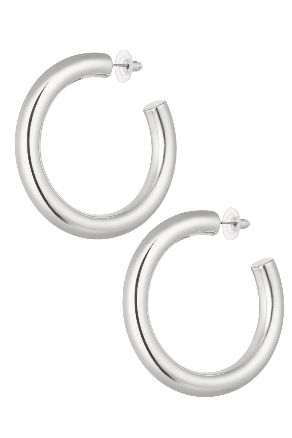 Earrings classic rings - Silver Color color 