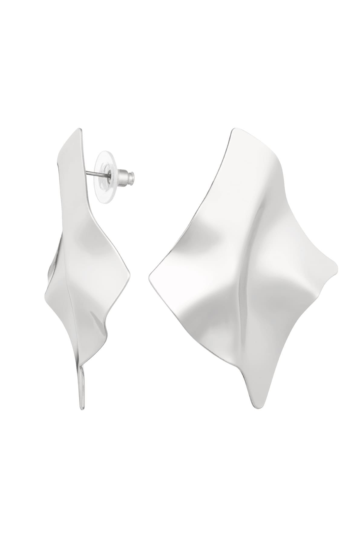 Earrings asymmetrical shape - Silver Color color h5 