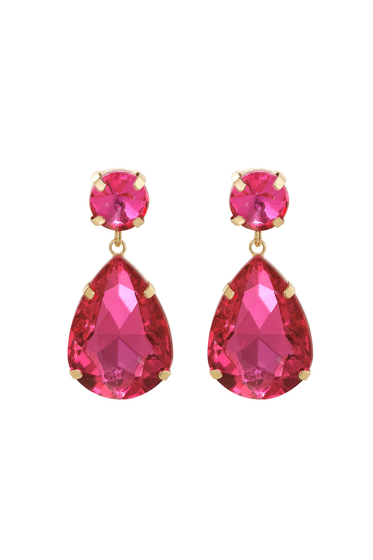 Earrings glass bead drop - pink h5 