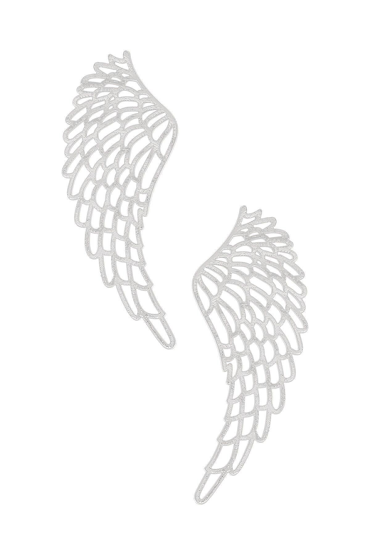 Earrings wings - Silver color h5 