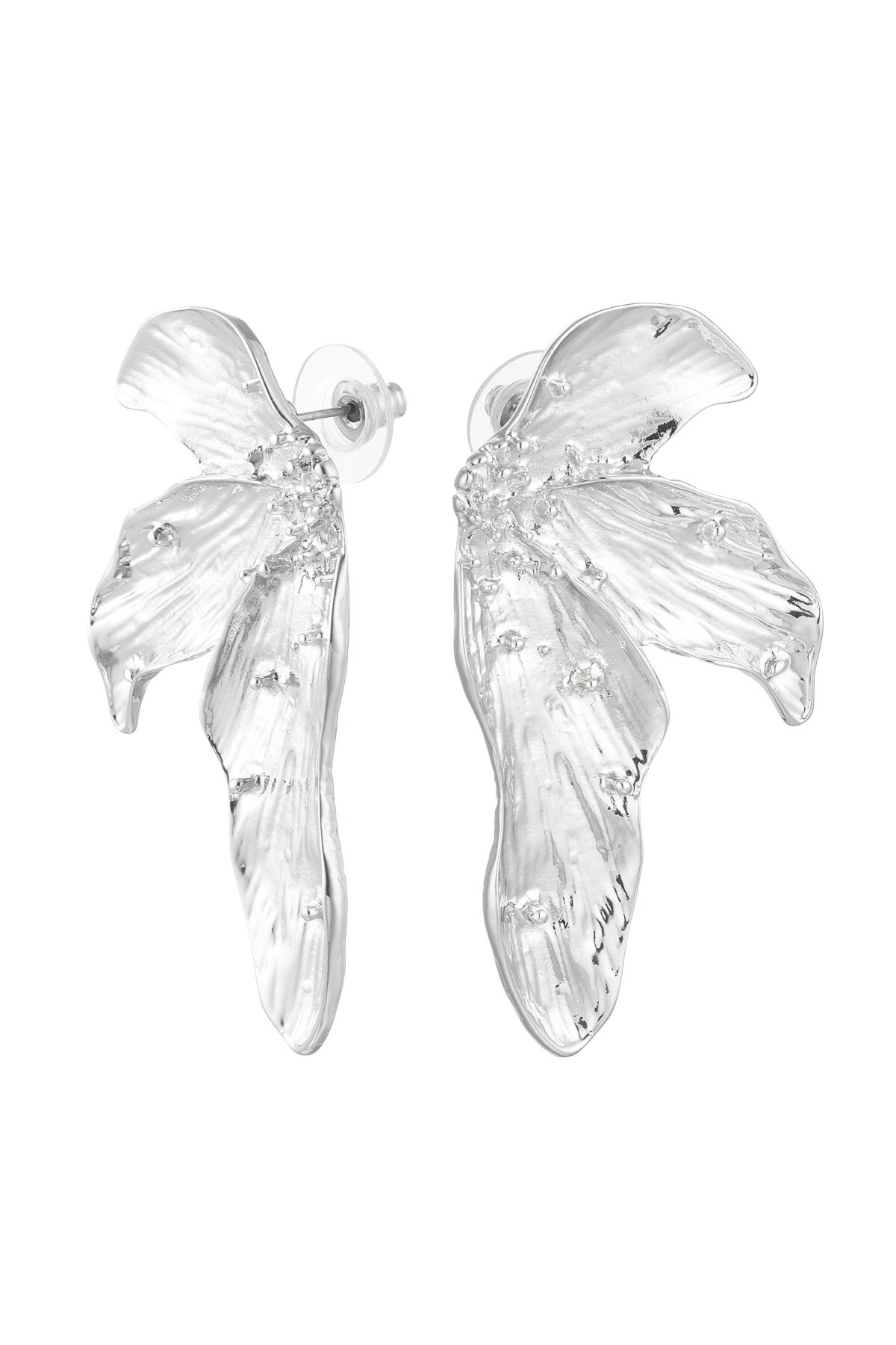 Earrings asymmetrical look - silver Alloy h5 