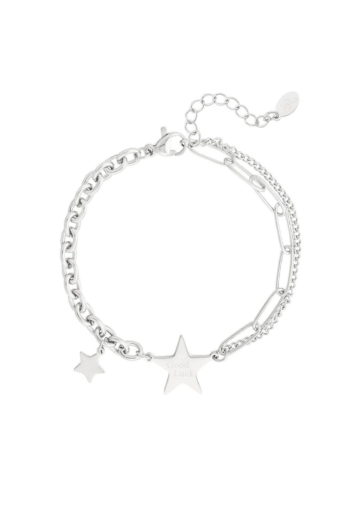 Link bracelet stars - Silver color h5 