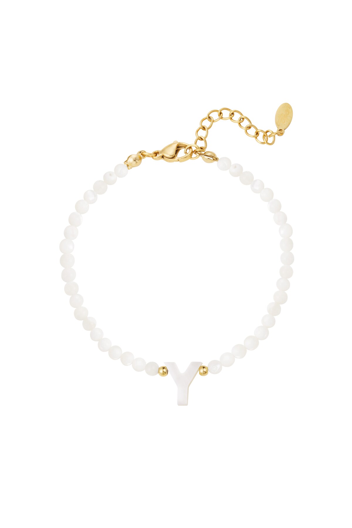 Bracelet letter Y shell - Gold color h5 