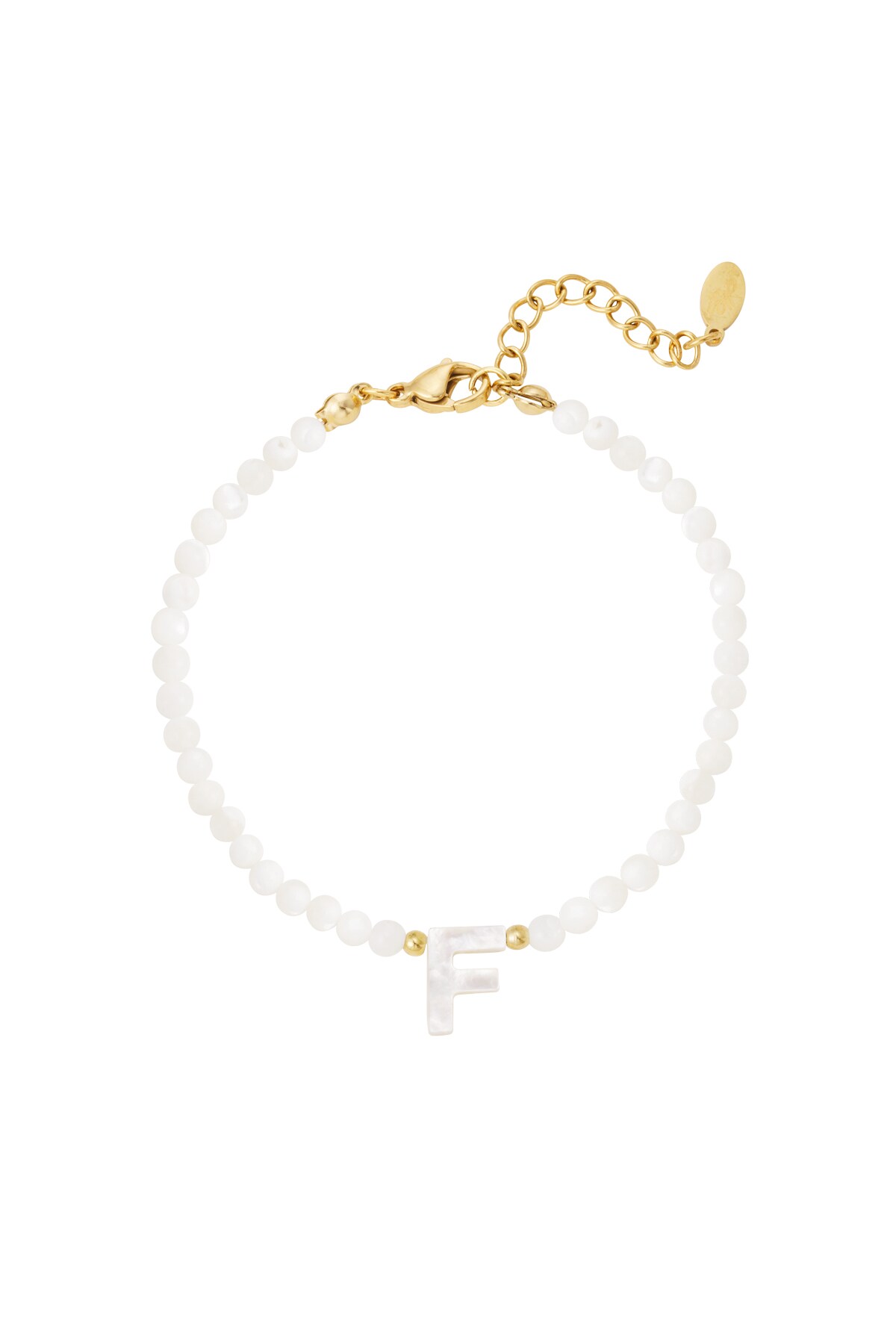 Gold color / Bracelet letter F shell - Gold color Picture18