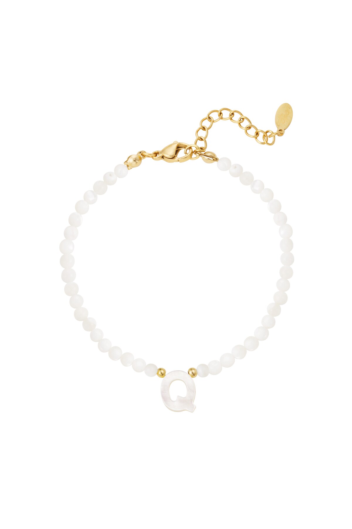 Bracelet letter Q shell - Gold color h5 