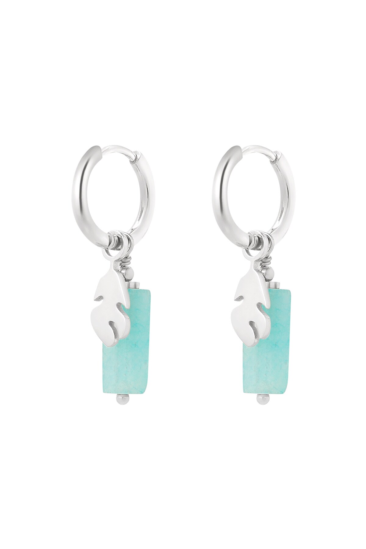 Earring blue with silver detail - Silver color h5 