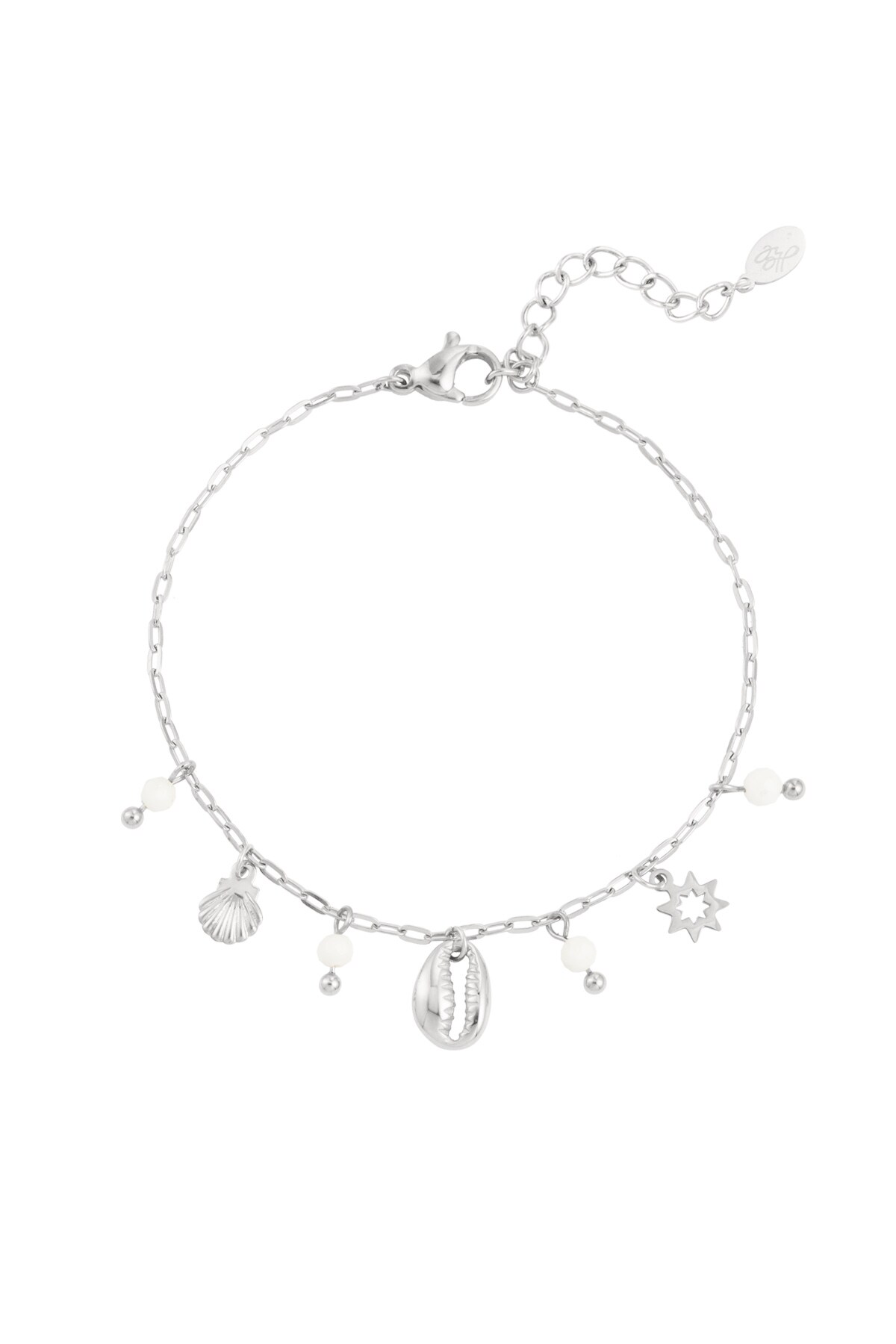 Bracelet charms and stones - Silver color h5 