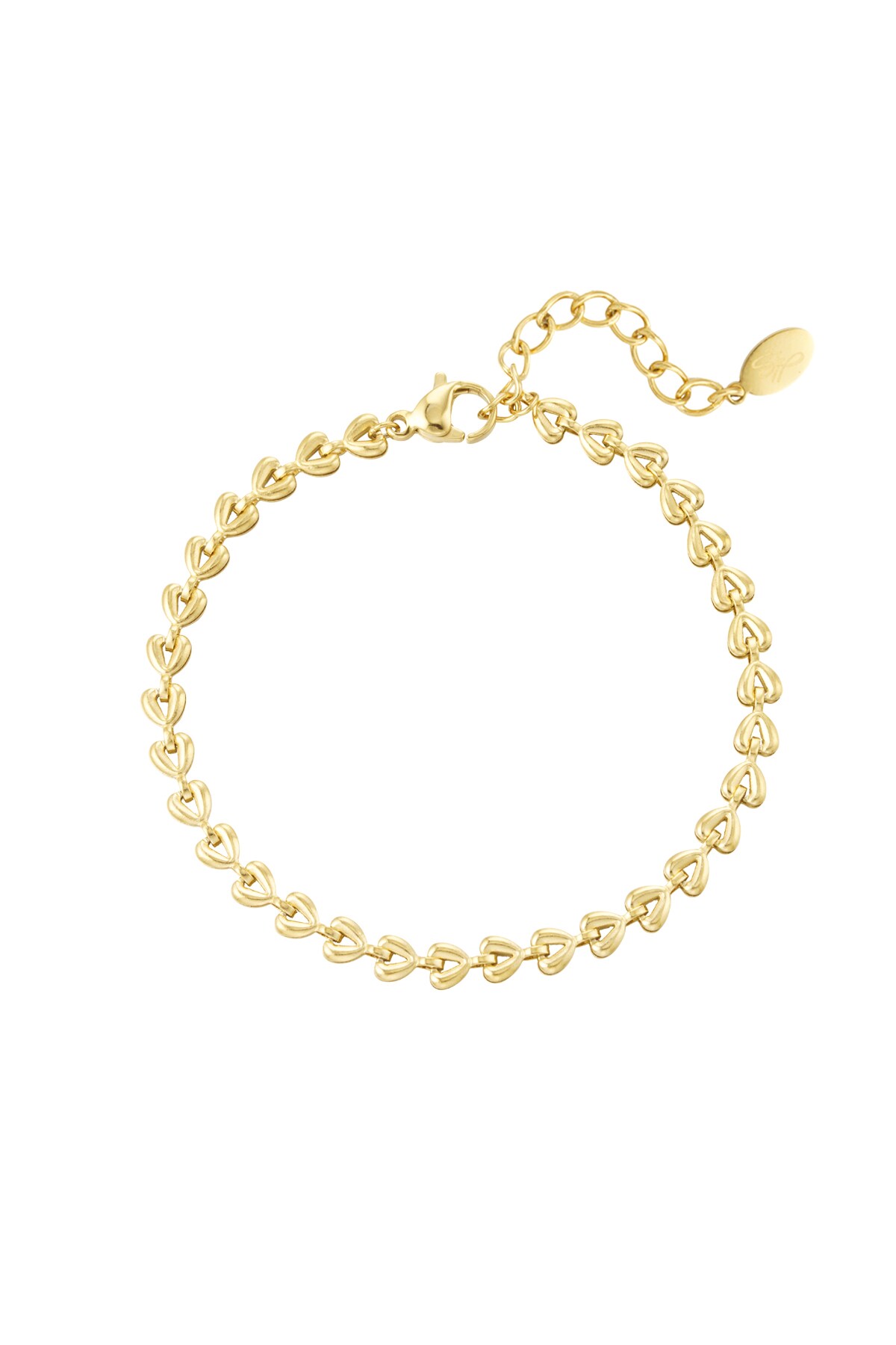 Bracelet linked hearts - Gold color 