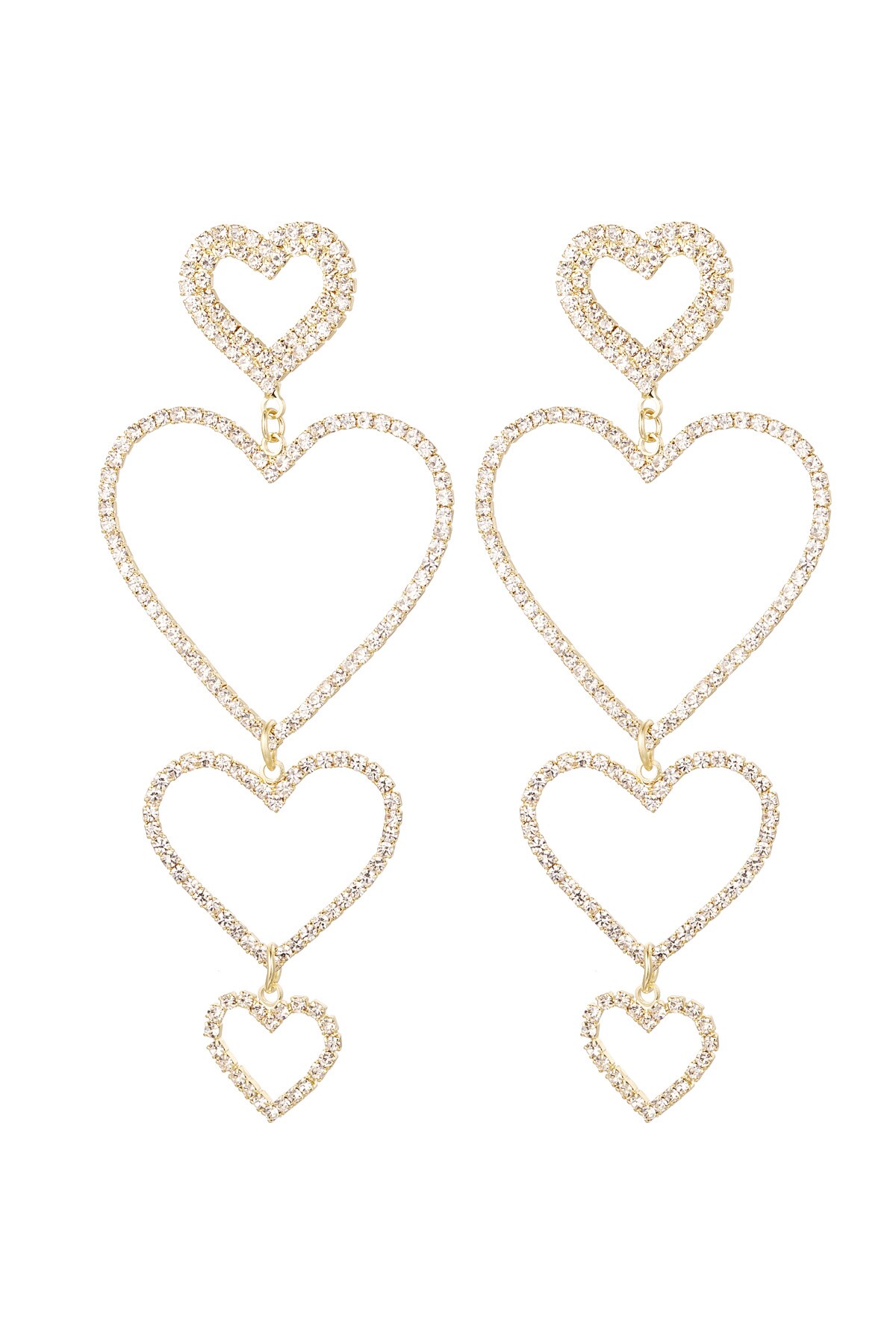 Earrings heart garland - gold Copper 