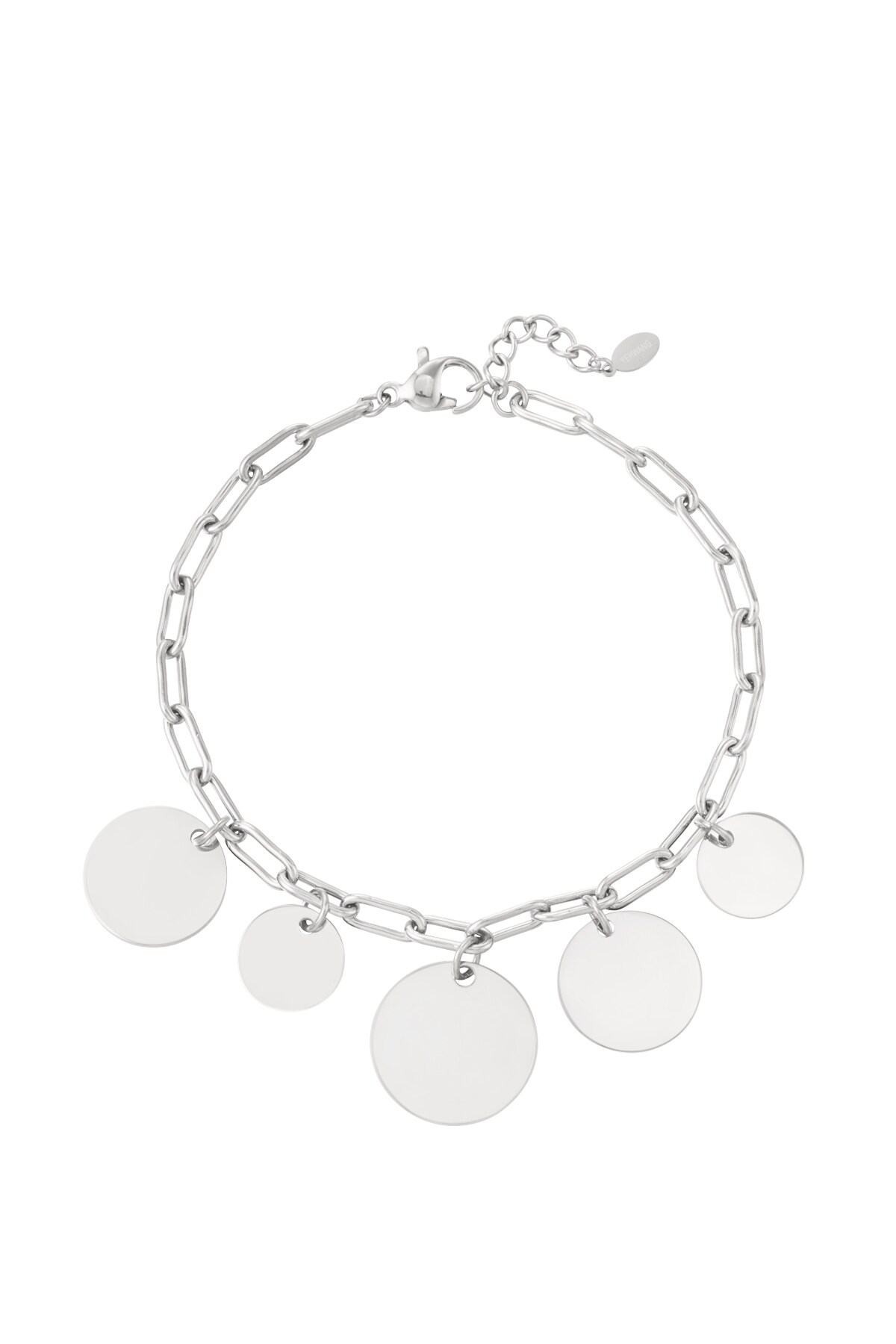 Link bracelet with circles - Silver color h5 