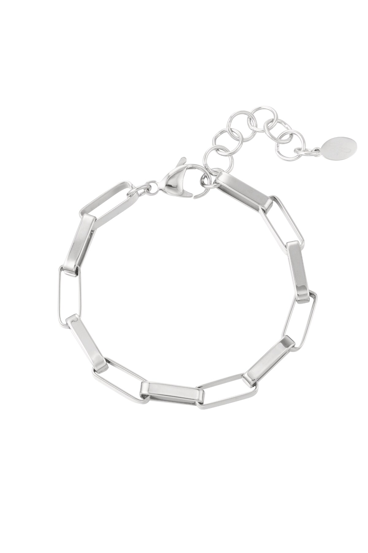 Bracelet rectangular links - Silver color h5 