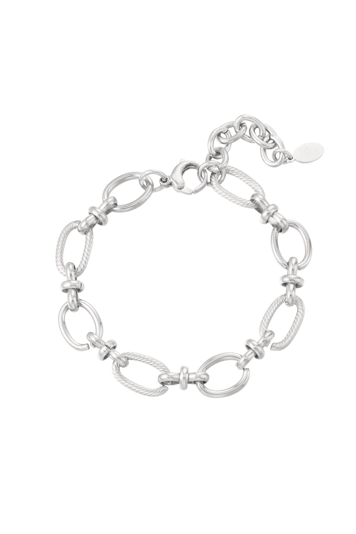 Bracelet large links - Silver color h5 