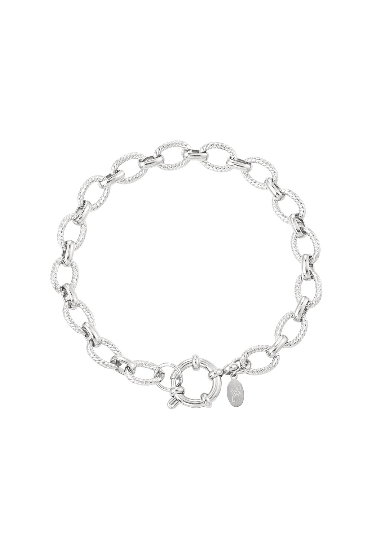 Bracelet round links - Silver color h5 