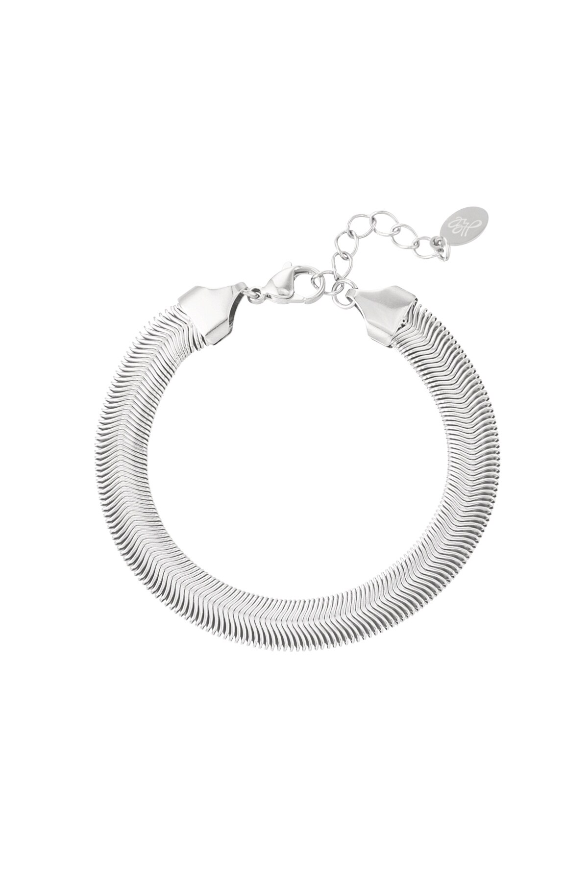 Bracelet flat with print - Silver color h5 