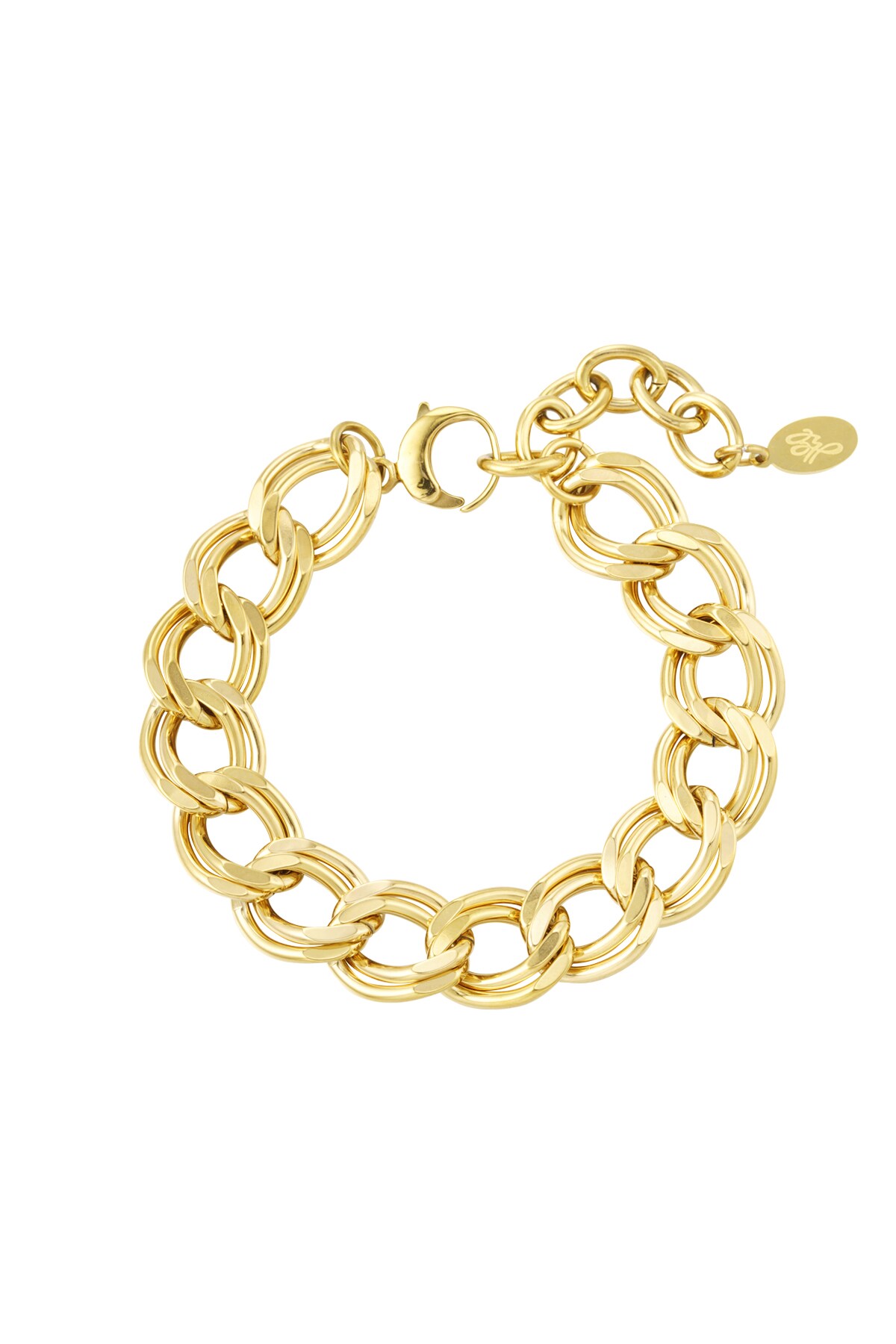 Coarse link bracelet - Gold color h5 