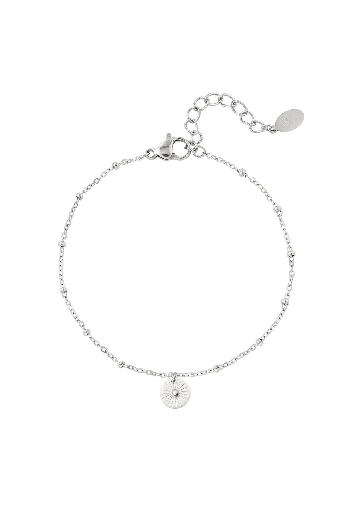 Bracelet round coin - Silver color 