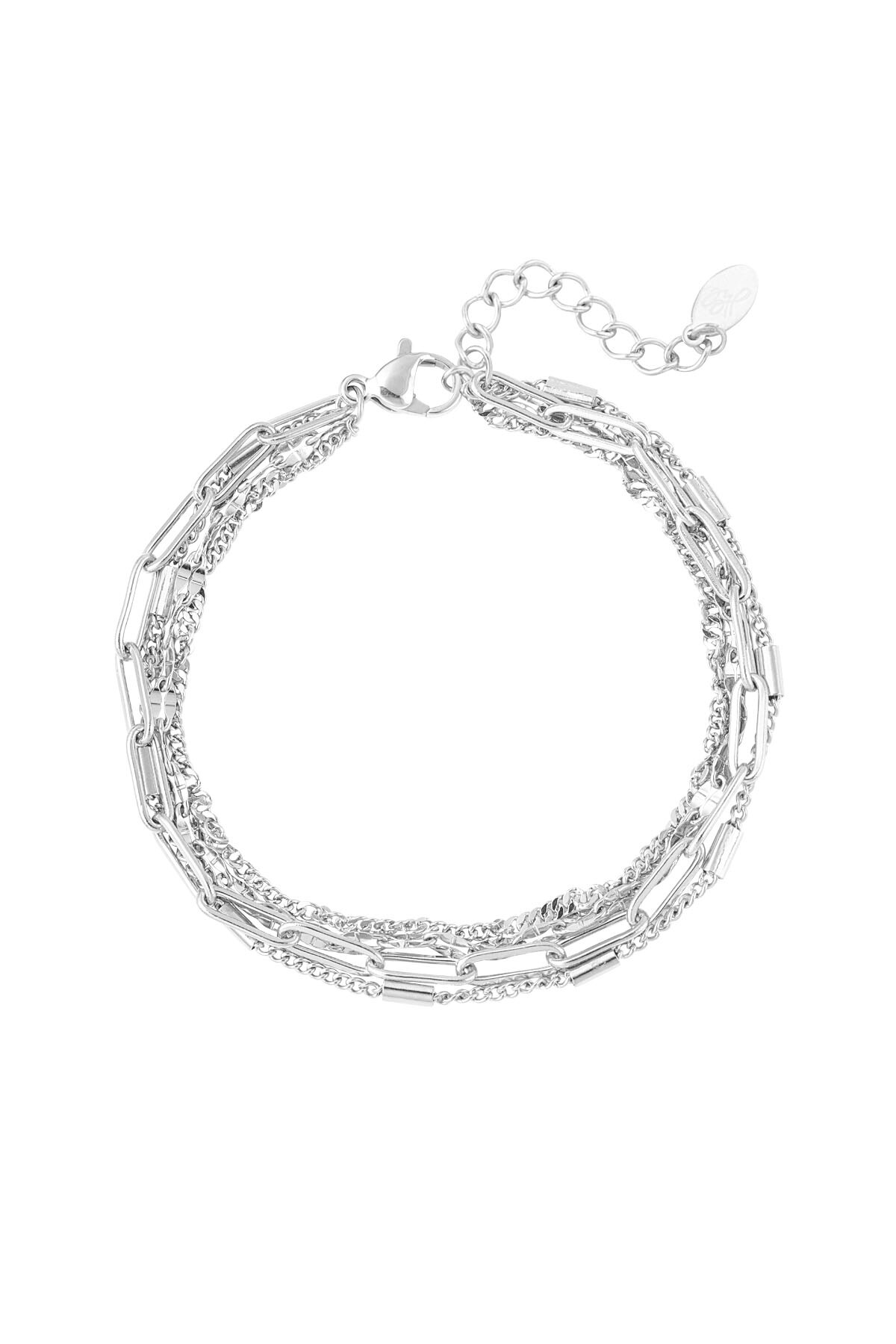 Bracelet three double party - Silver color h5 