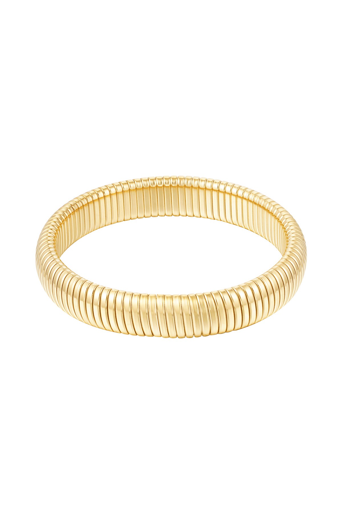 Bracelet ribbed - Gold color h5 