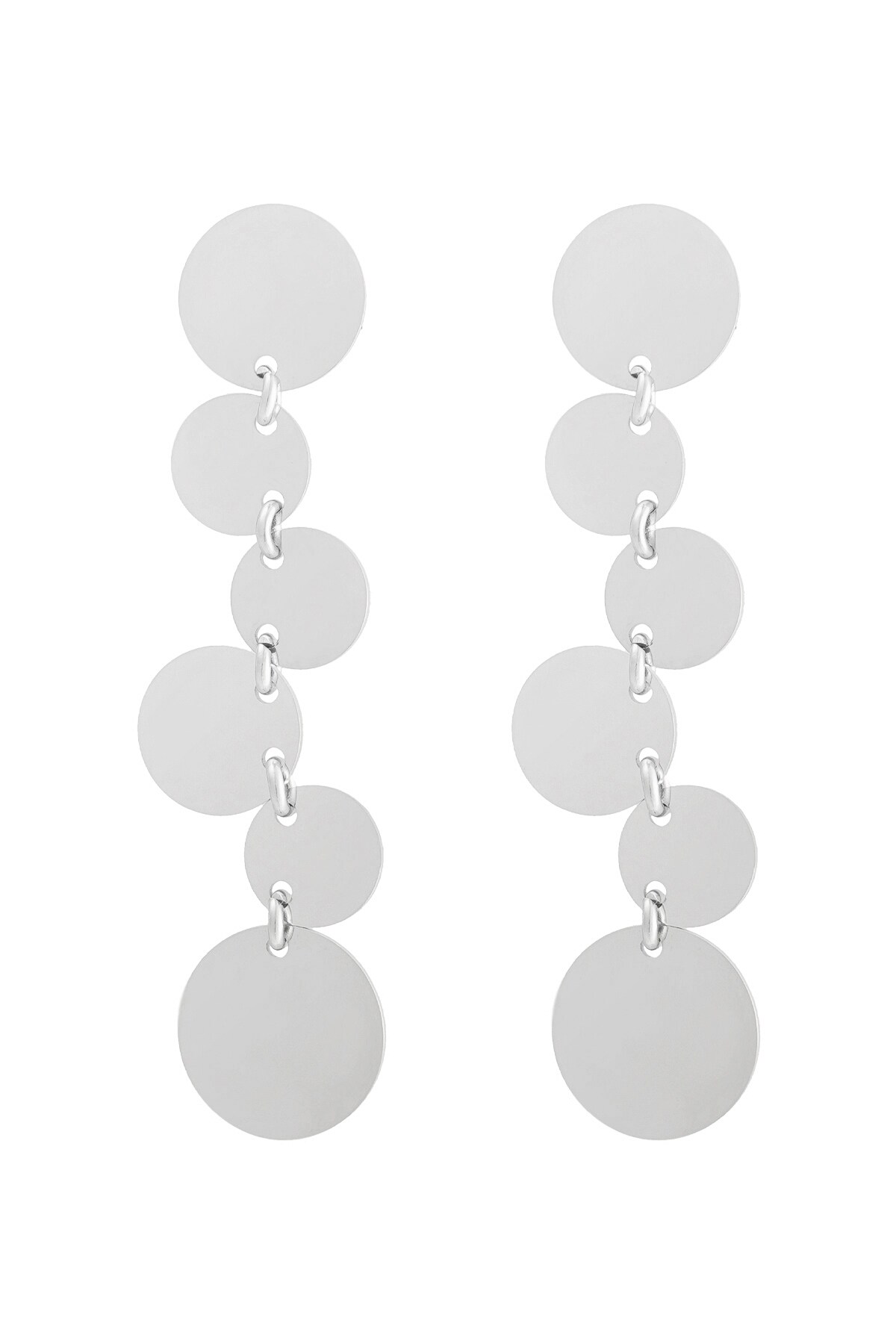 Earrings coins party - Silver color h5 