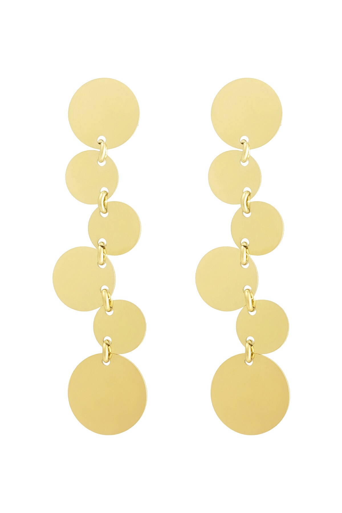 Earrings coins party - Gold color h5 