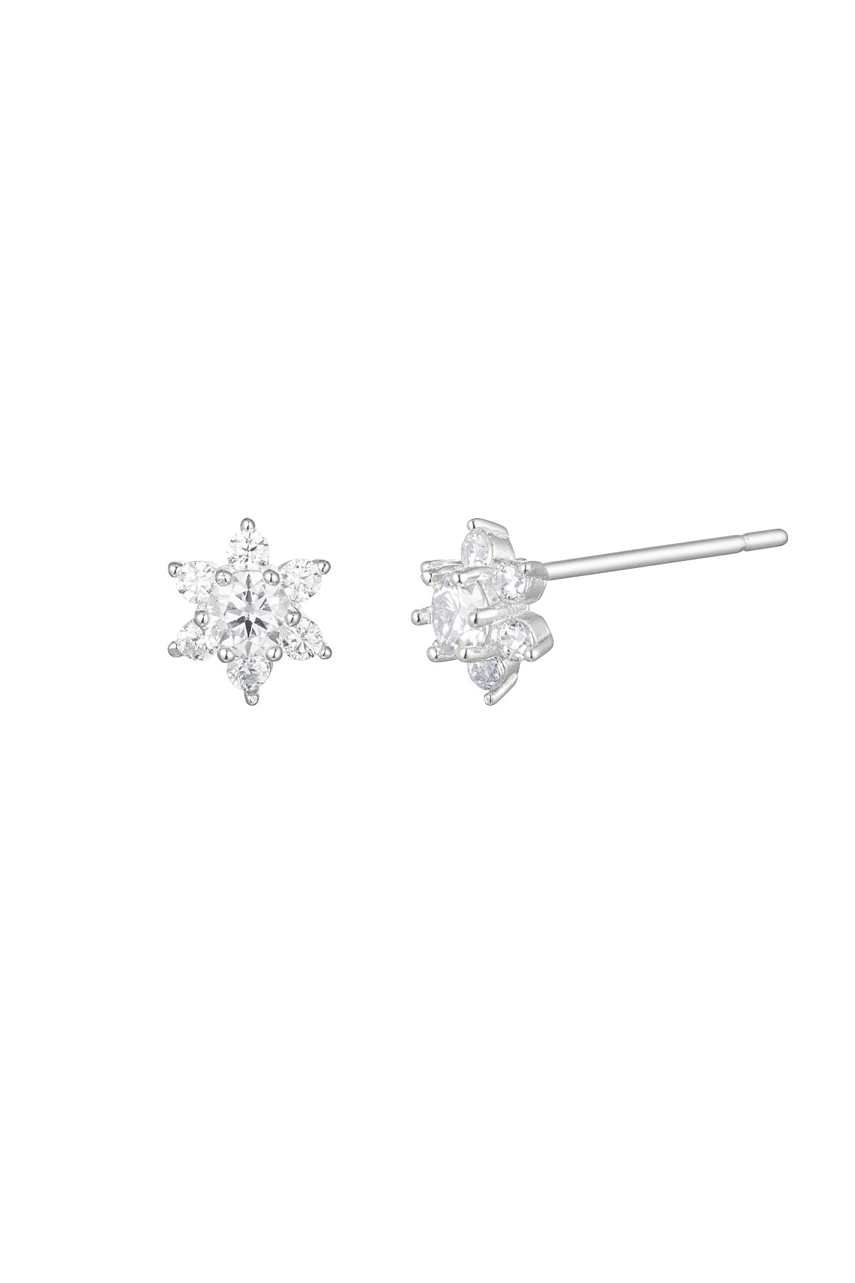 Ear studs star stone - Silver color h5 