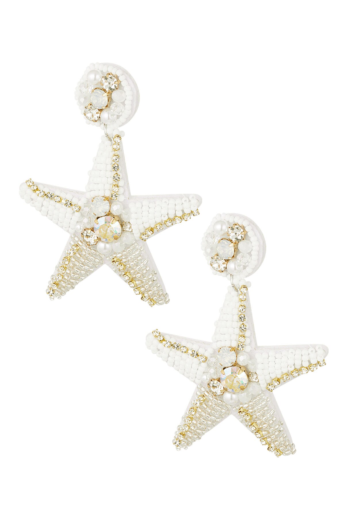 Earrings starfish - white h5 