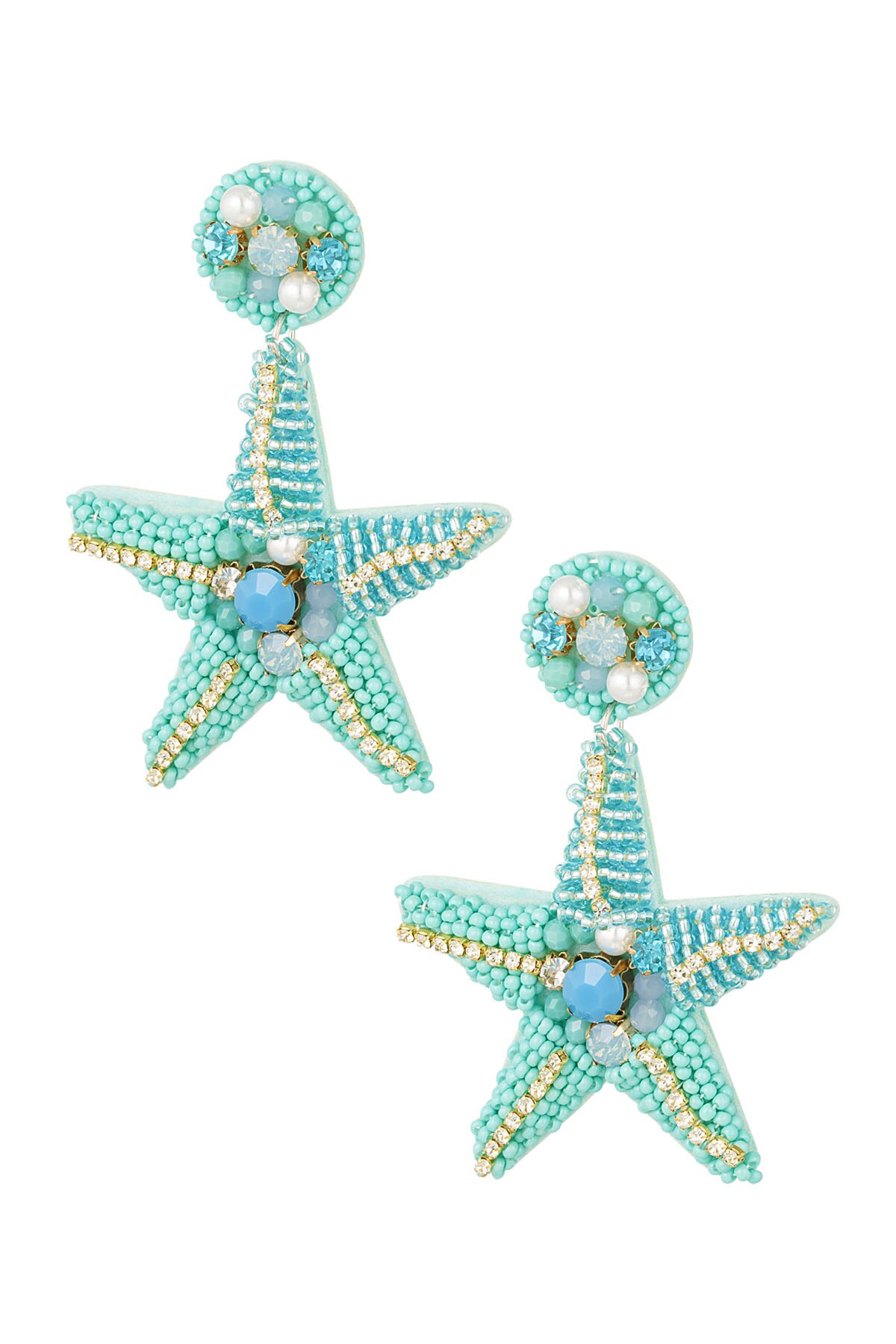 Earrings starfish - turquoise h5 