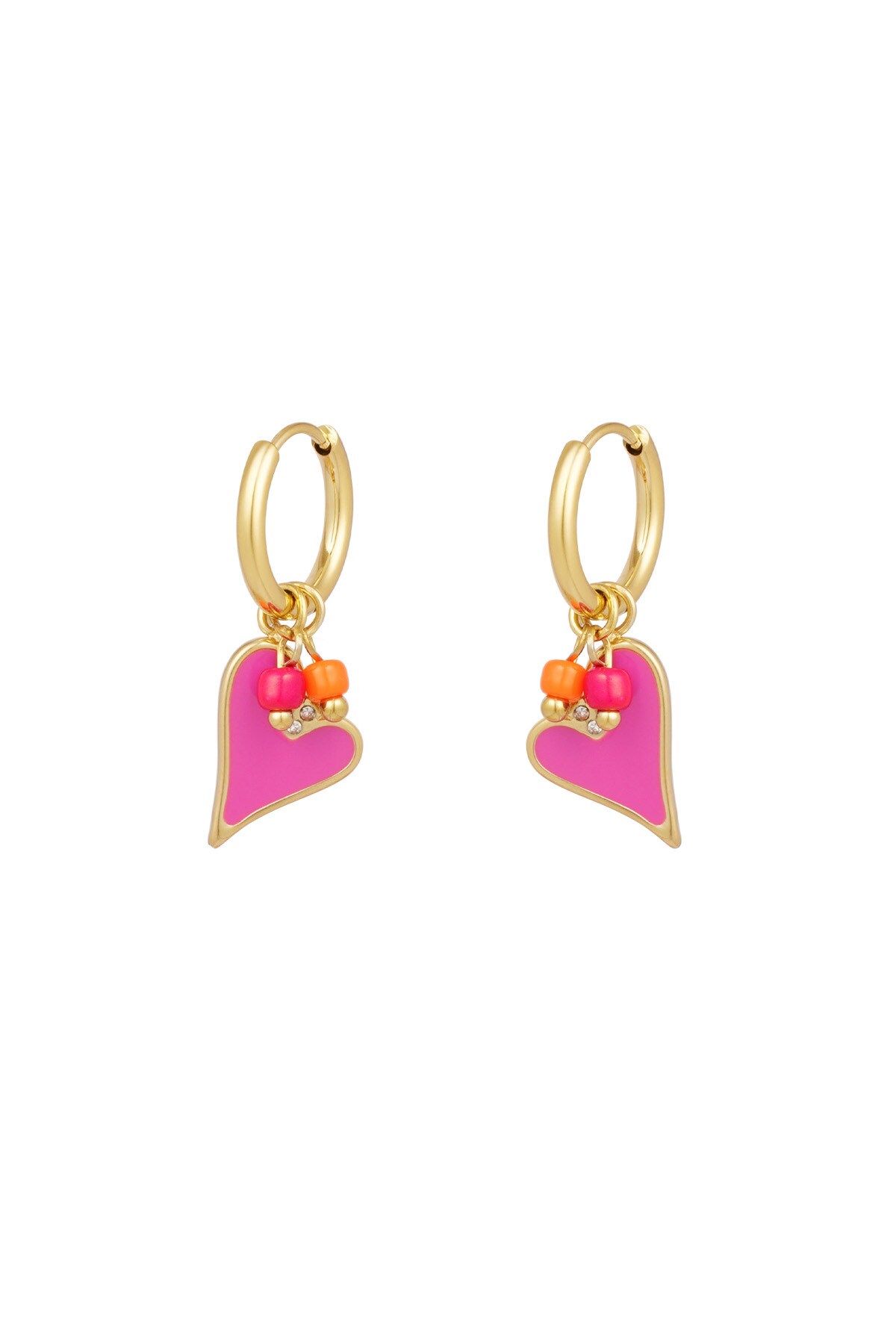 Earrings love song - fuchsia 