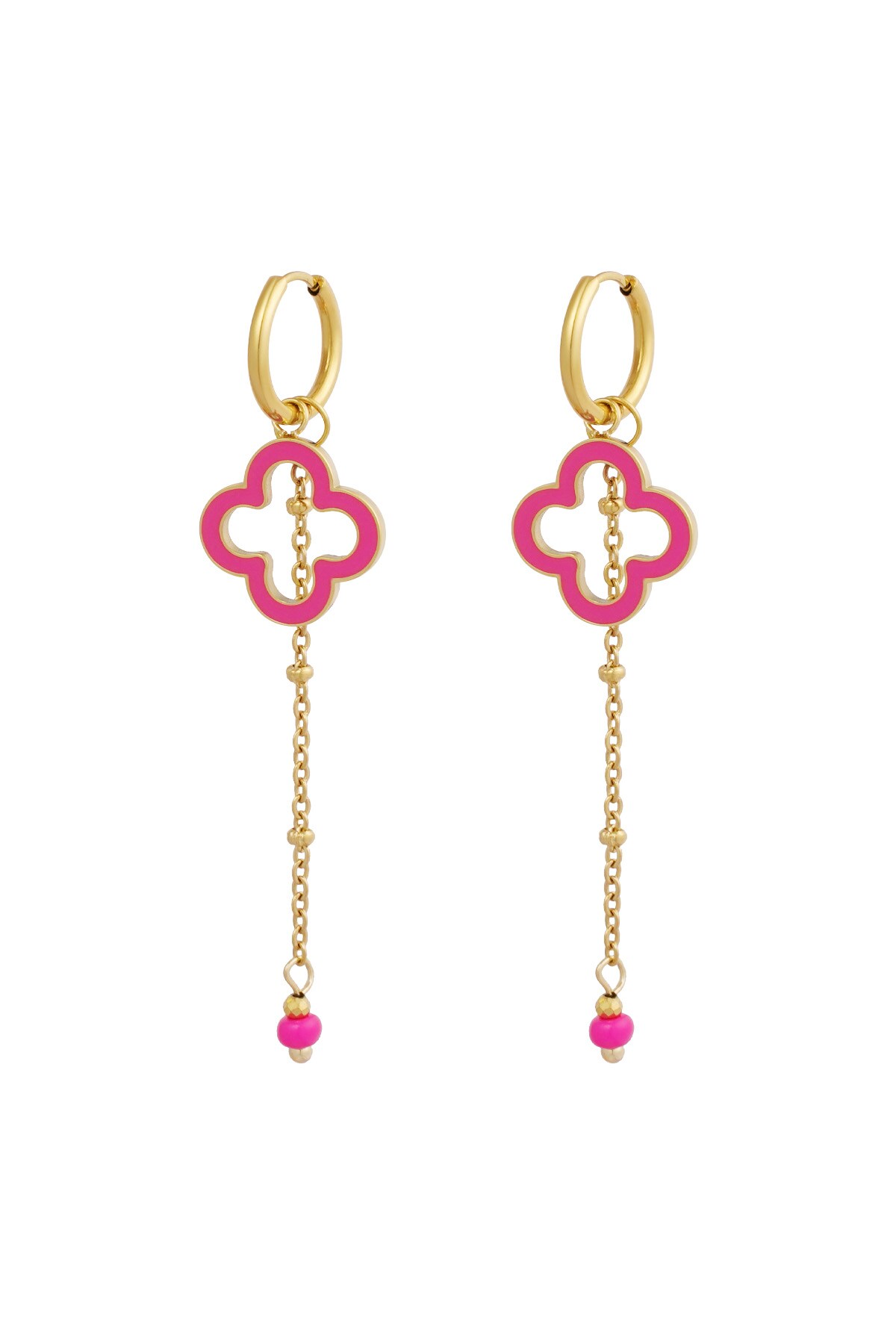 Earrings midnight clover - pink gold h5 