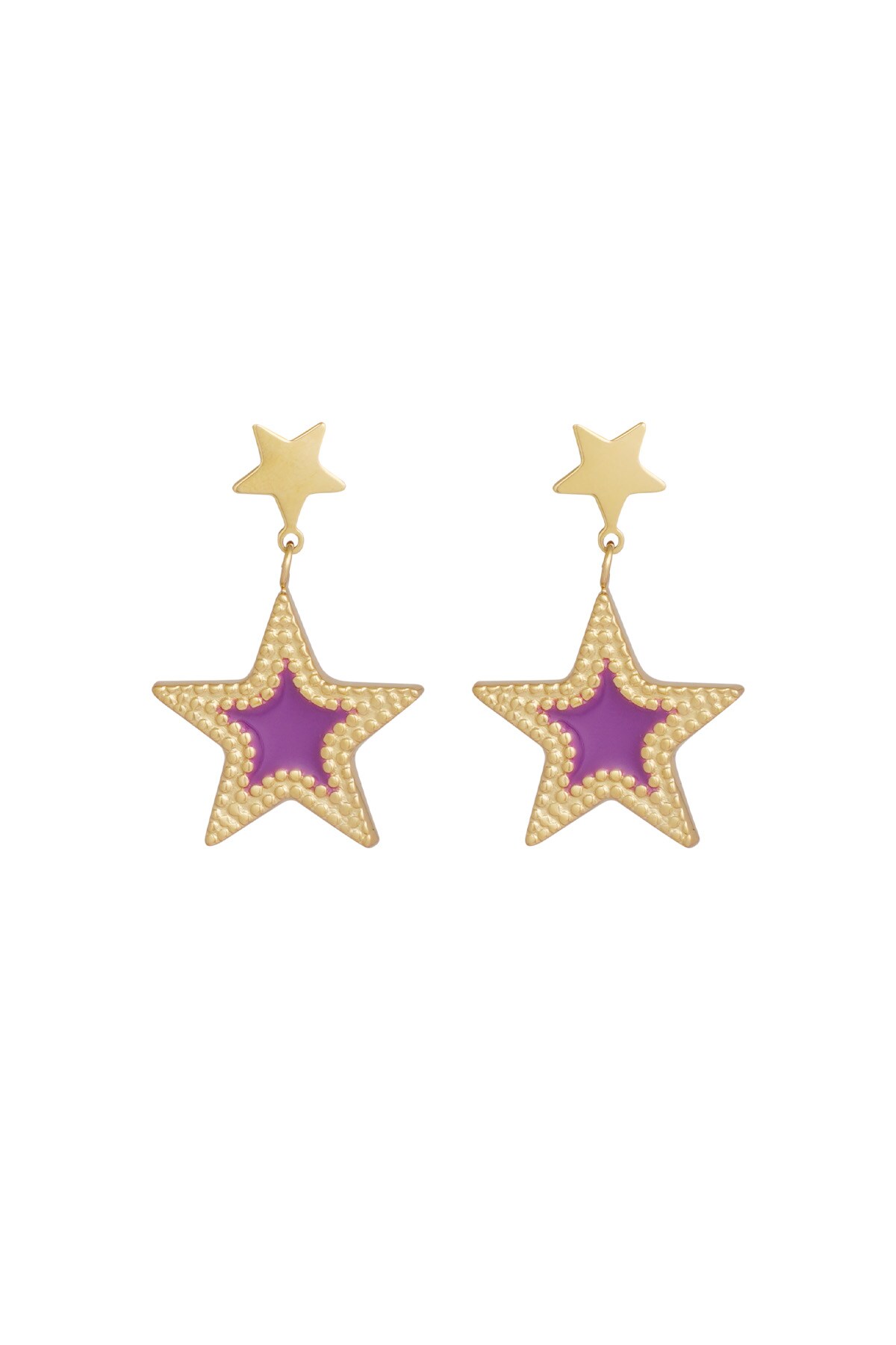 Earrings superstar rocks - purple h5 