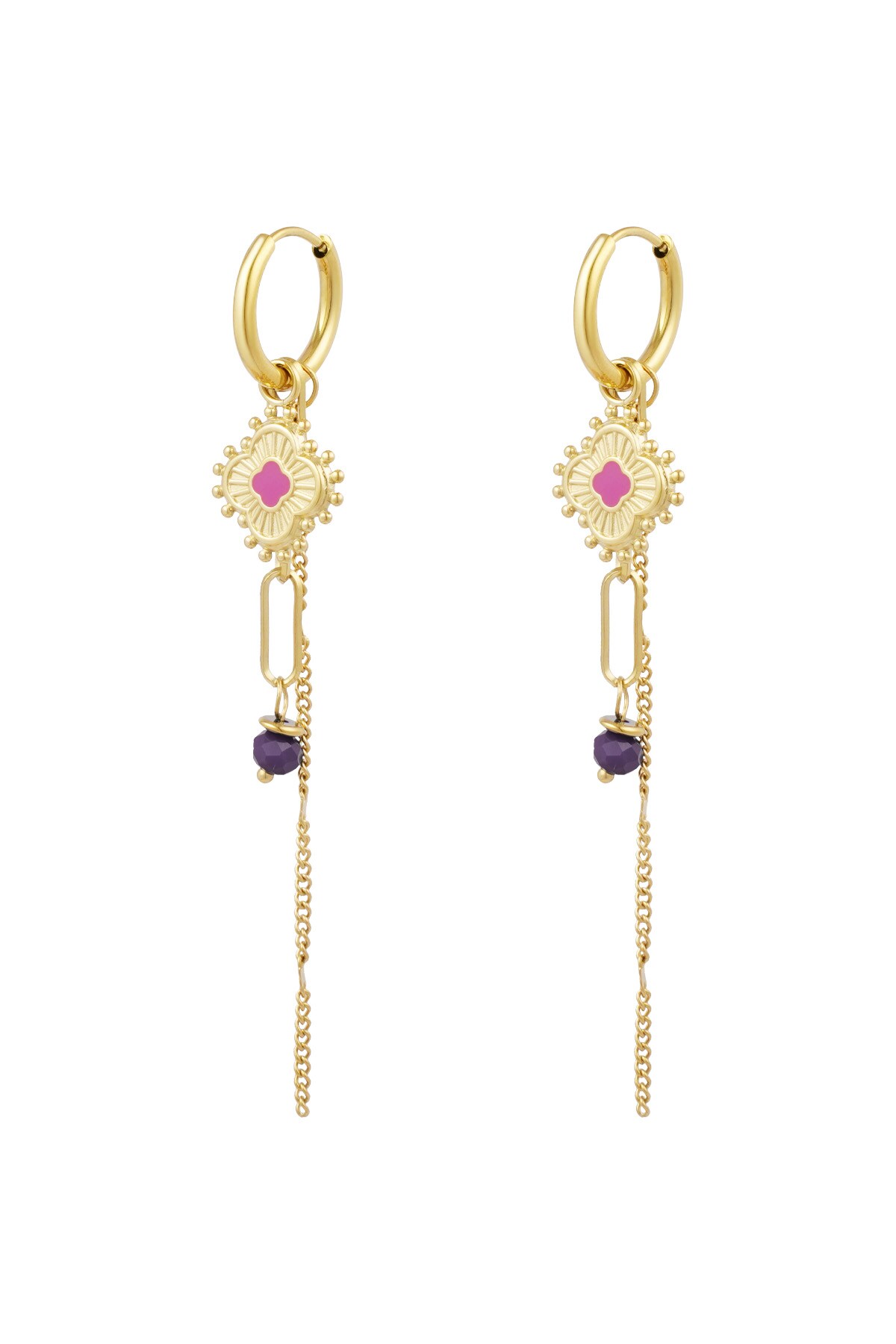 Earrings cloverlicious - fuchsia h5 