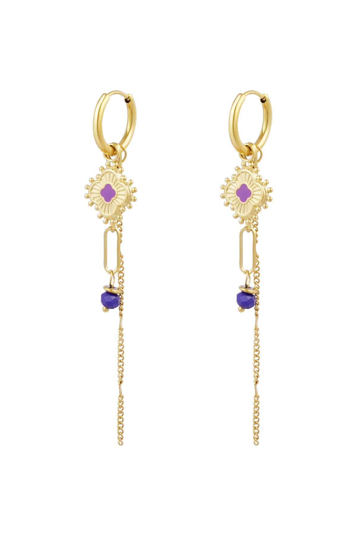 Earrings cloverlicious - purple h5 