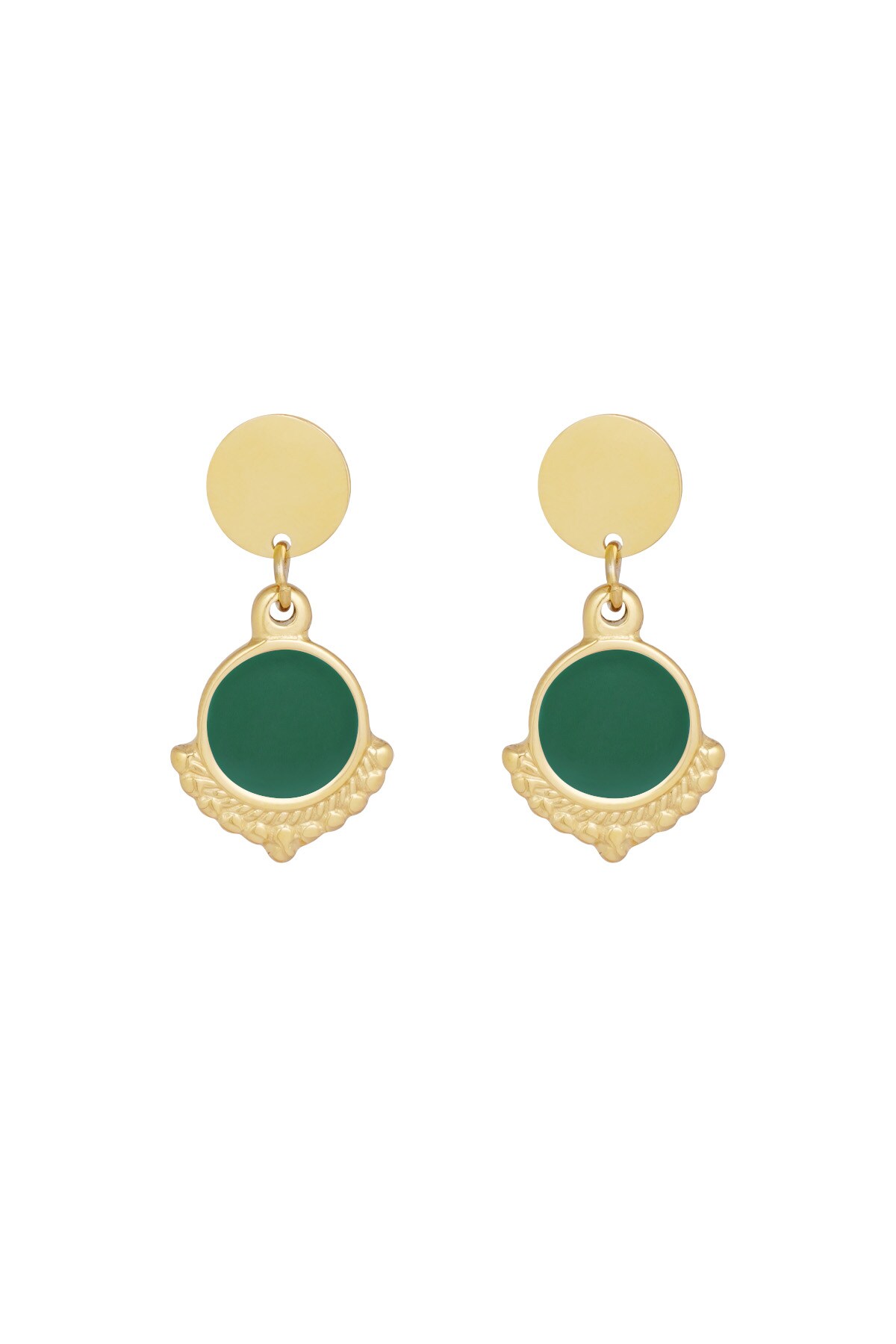 Earrings cherish life - green gold h5 