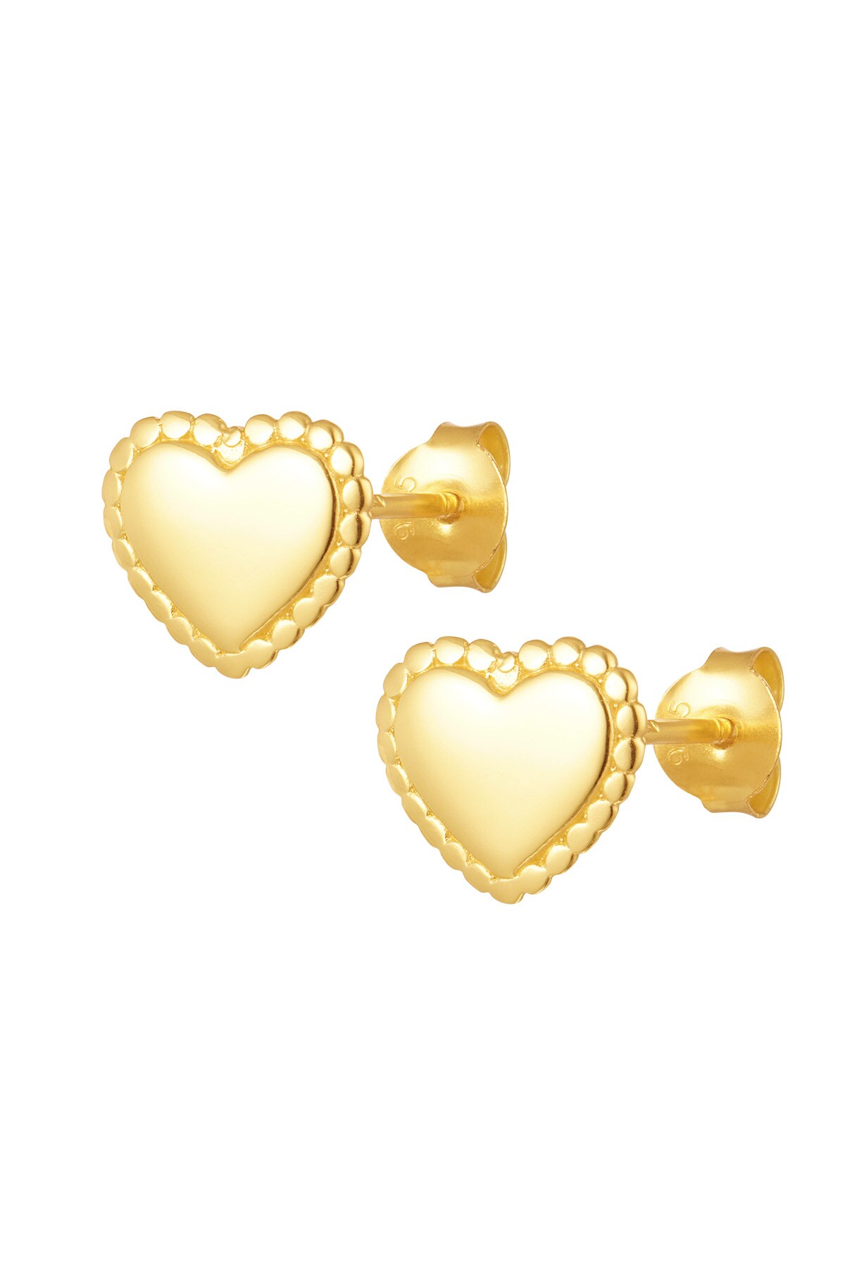 Earring stud double heart - 925 silver h5 