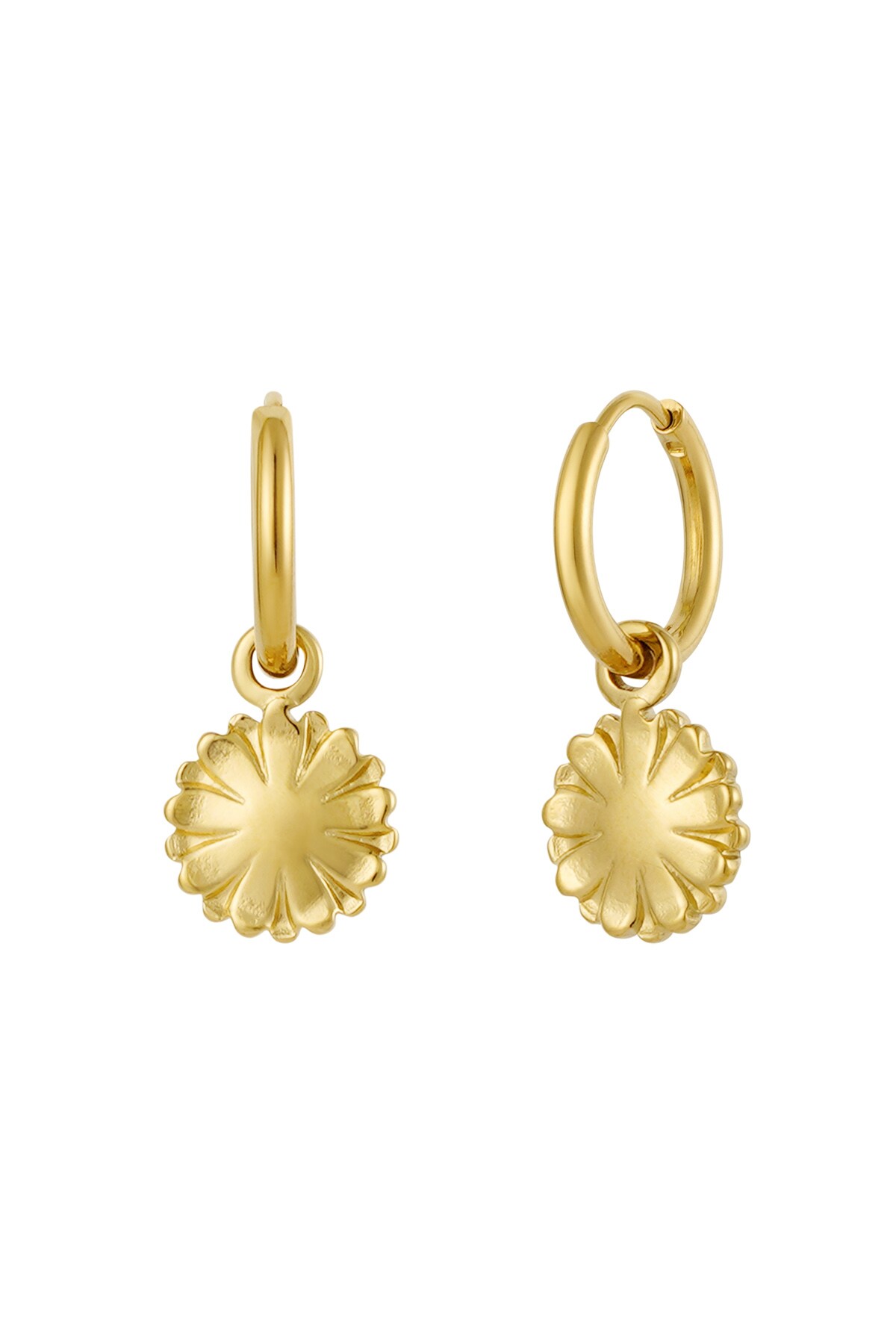 Earrings happy flower - Gold color 