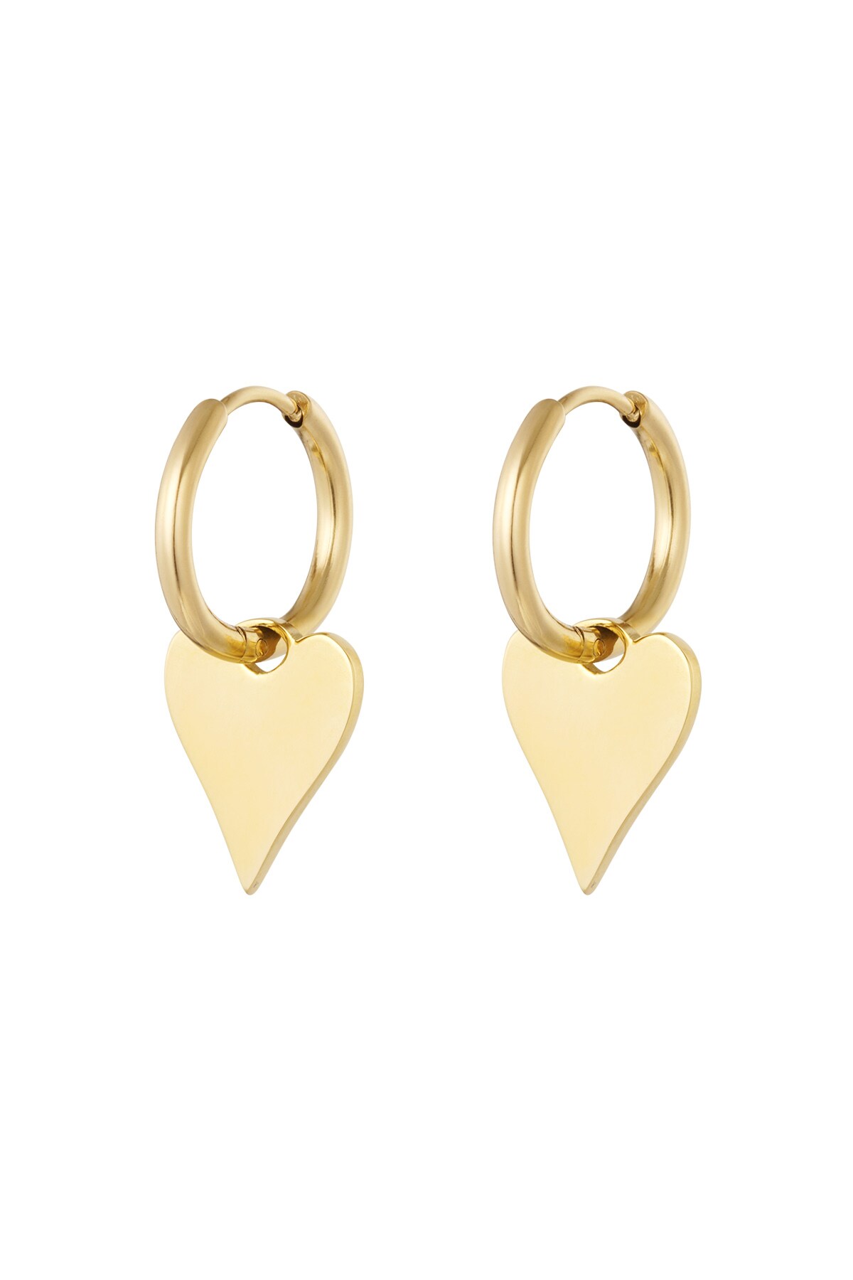 Earrings basic heart - Gold color h5 