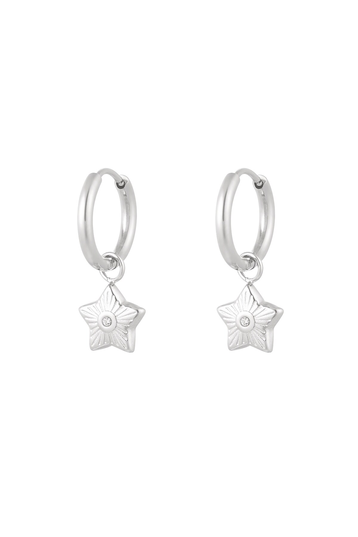 Charm earrings star with stone - Gold color 