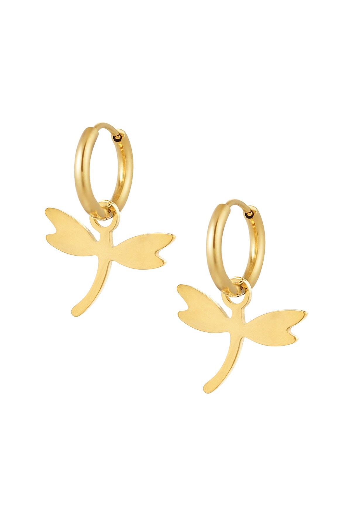 Earrings dragonfly - Gold color h5 