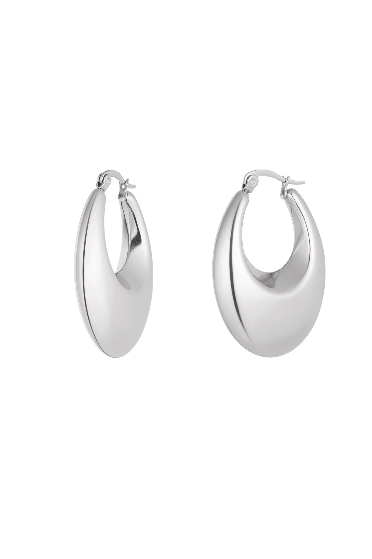 Earrings aesthetic elegant - Silver color h5 