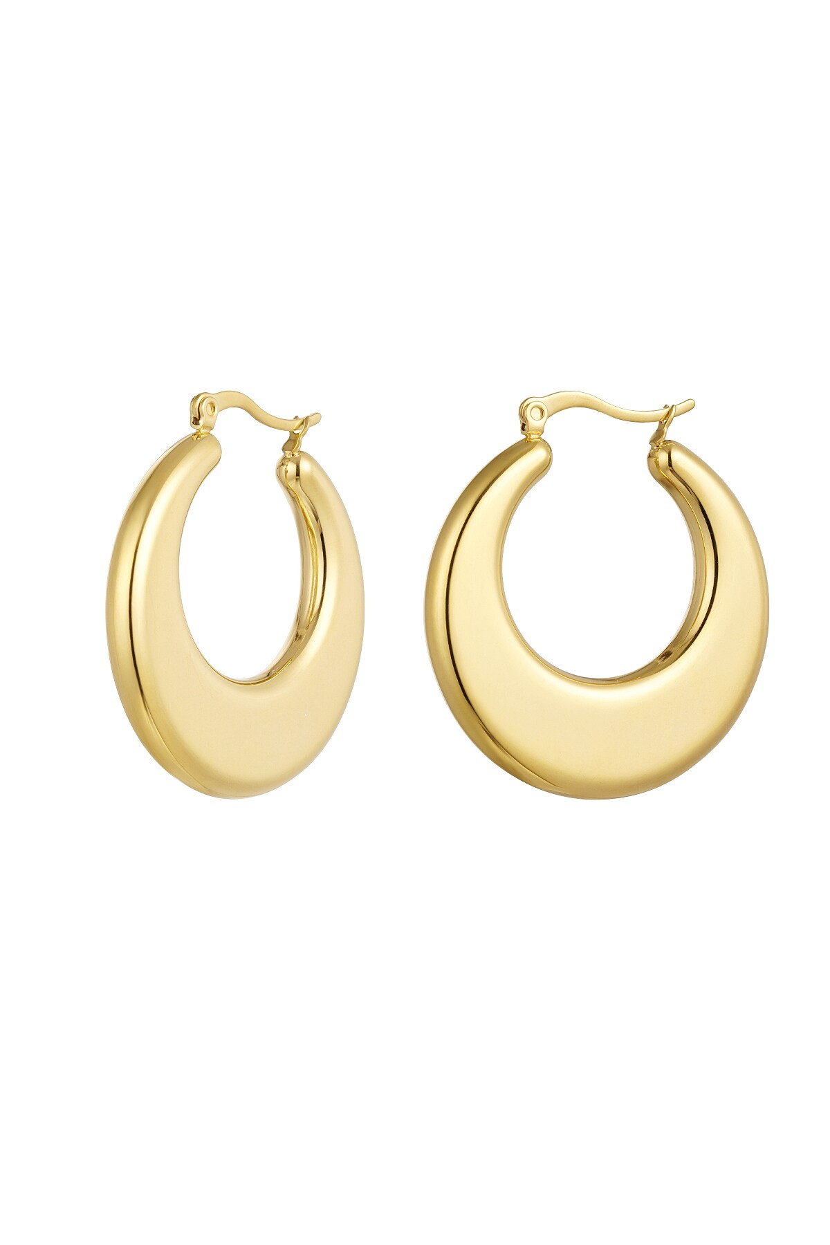 Earrings round classy must-have - Gold color h5 