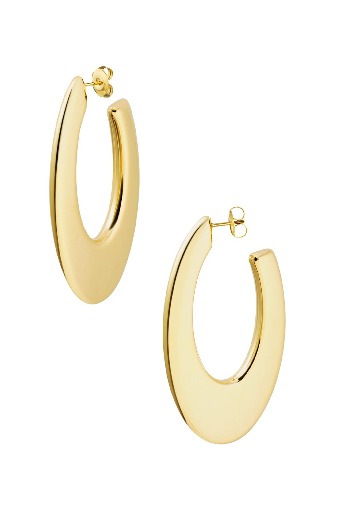 Earrings large circle - Gold color h5 