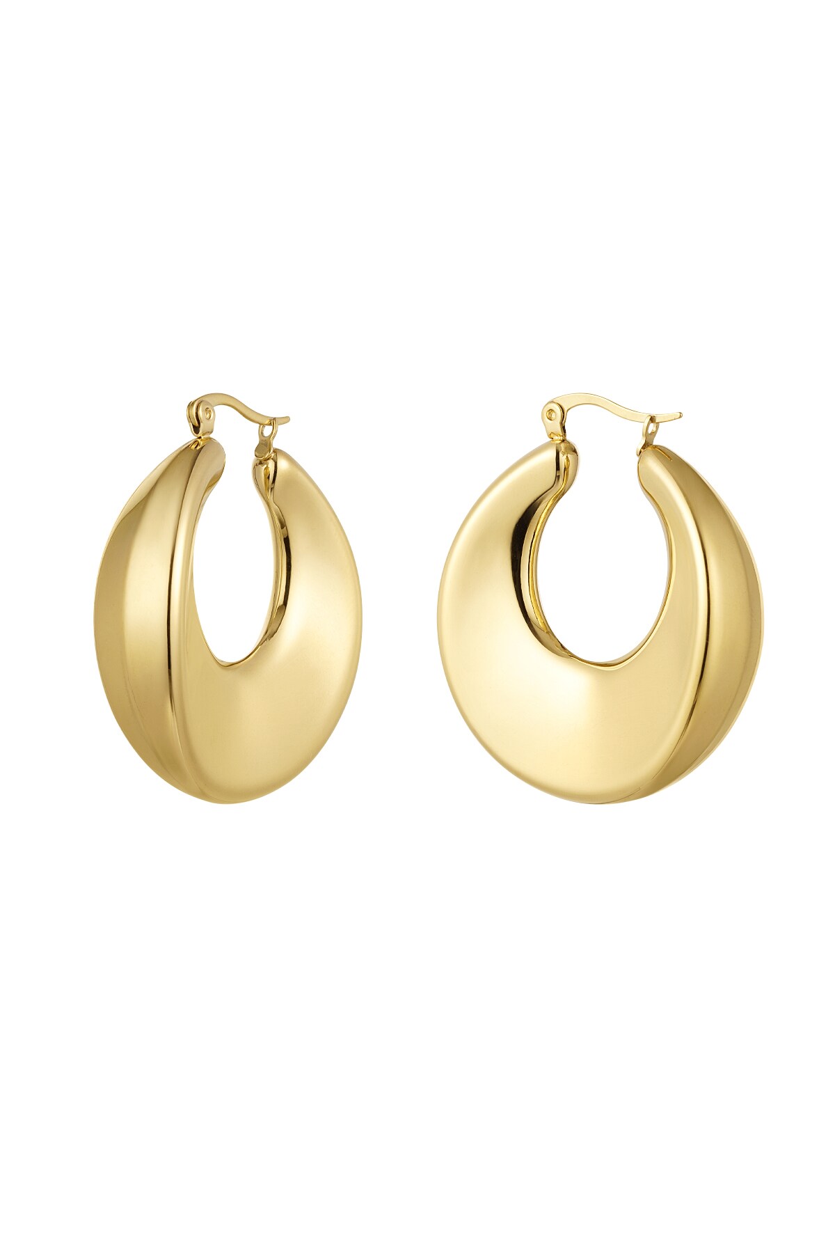 Earrings shiny round - Gold color h5 