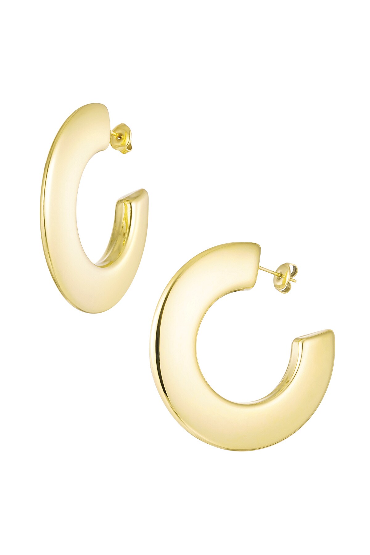 Earrings thick circle - Gold color 