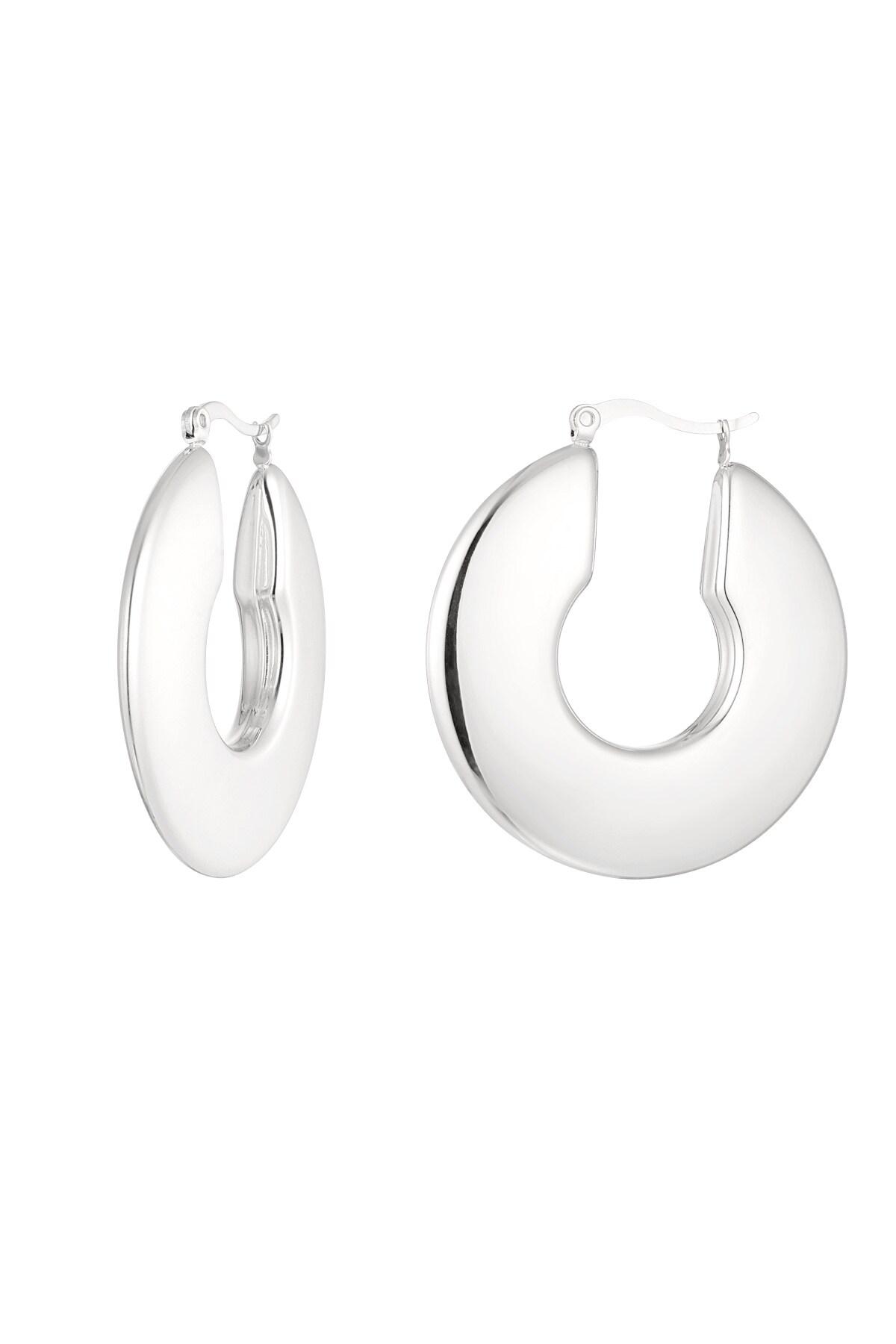 Earrings mega circle - Silver color h5 