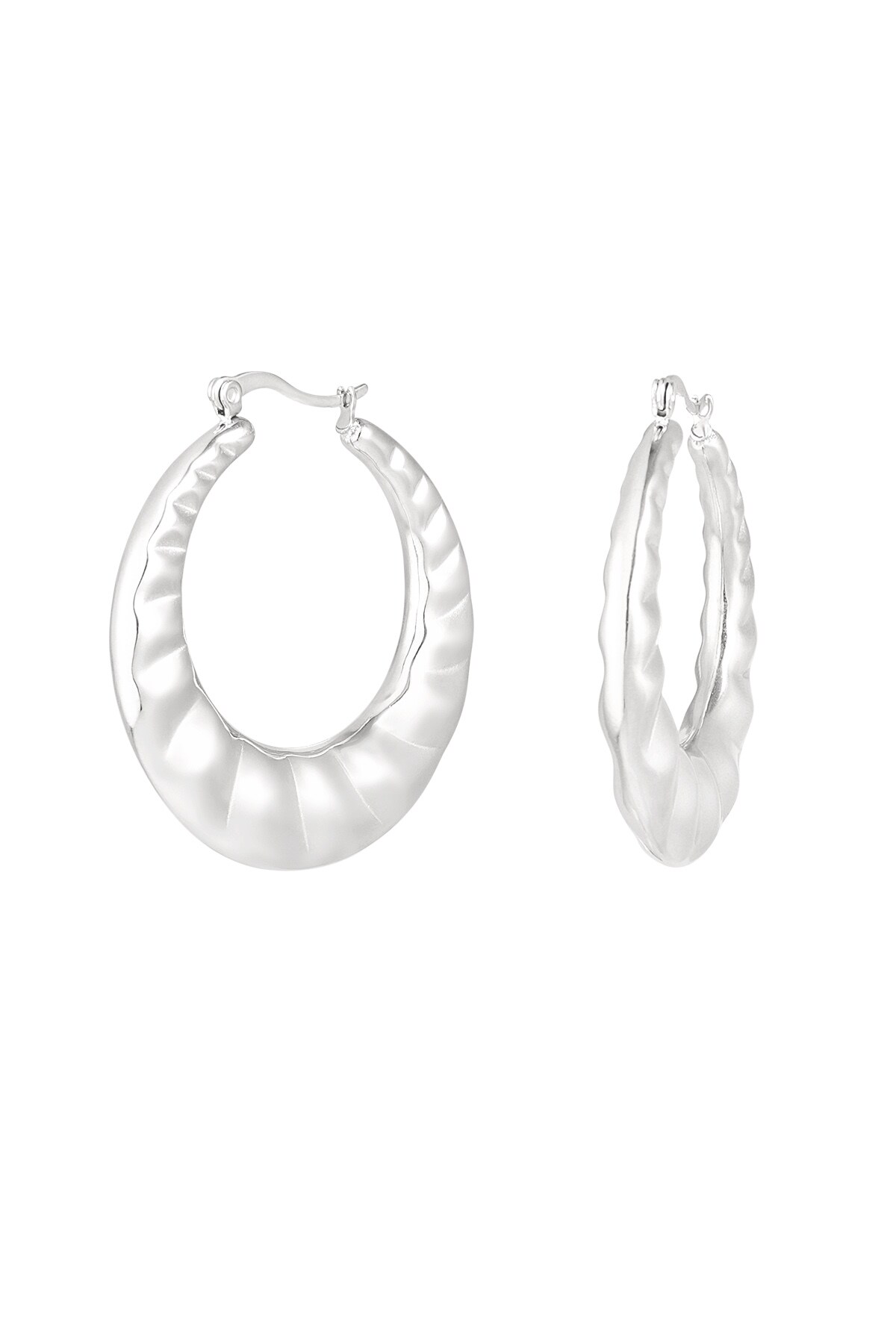 City earrings with a twist - Silver color h5 