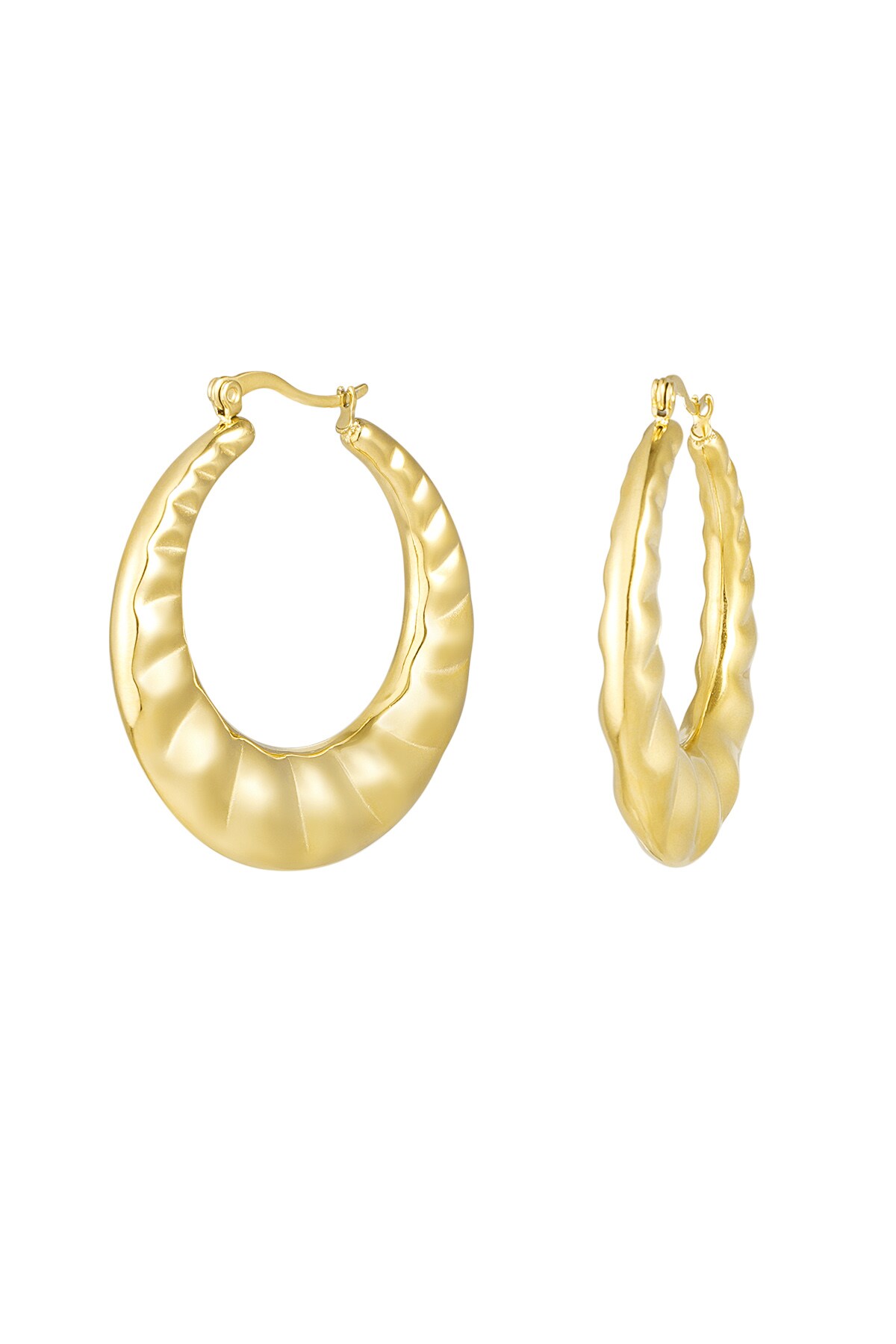 City earrings with a twist - Gold color h5 