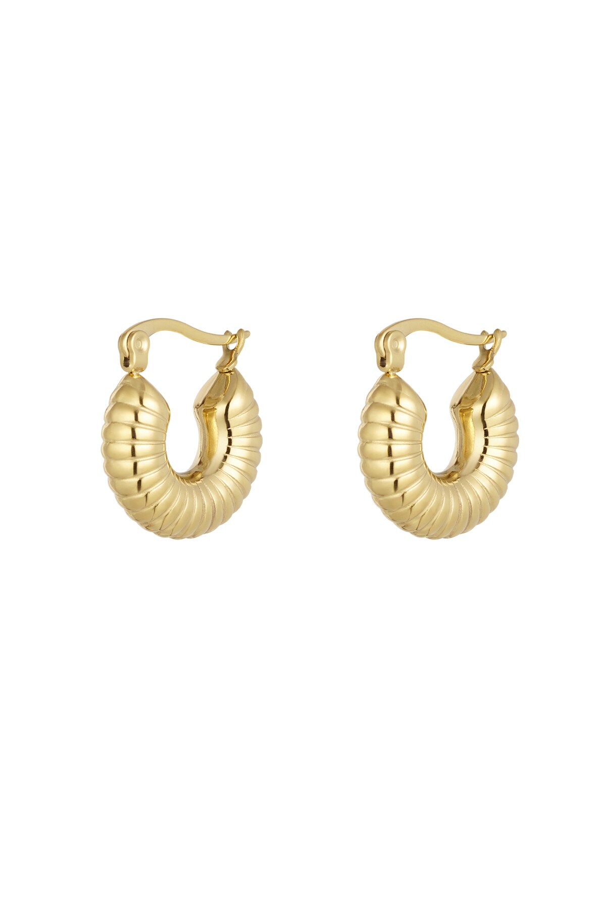 Earrings aesthetic round small - Gold color h5 